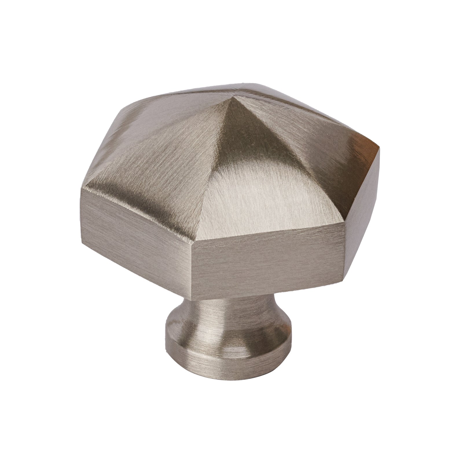 satin nickel hexagonal cupboard knob