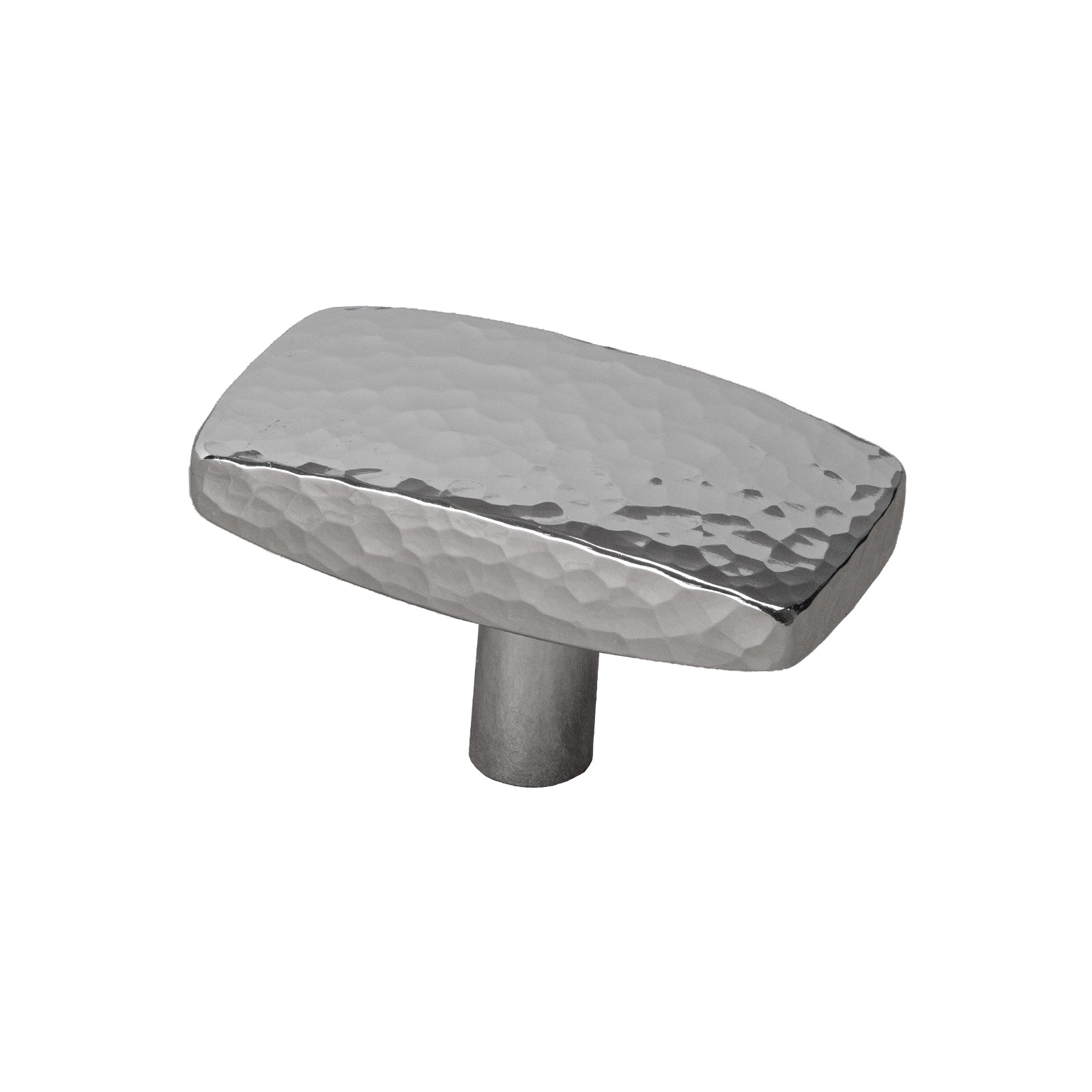 chrome rectangular hammered cabinet knob SHOW