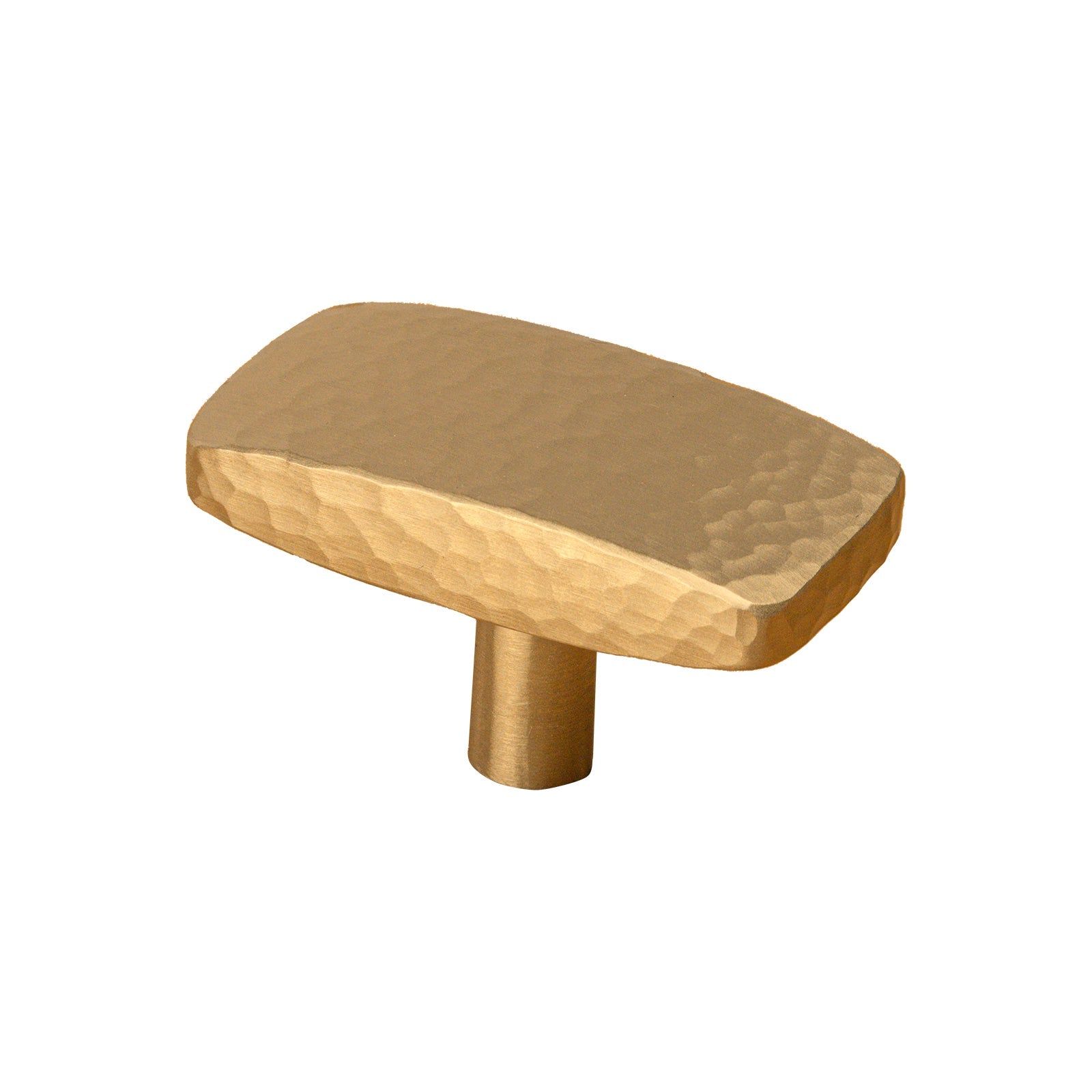 satin brass rectangular hammered cabinet knob SHOW