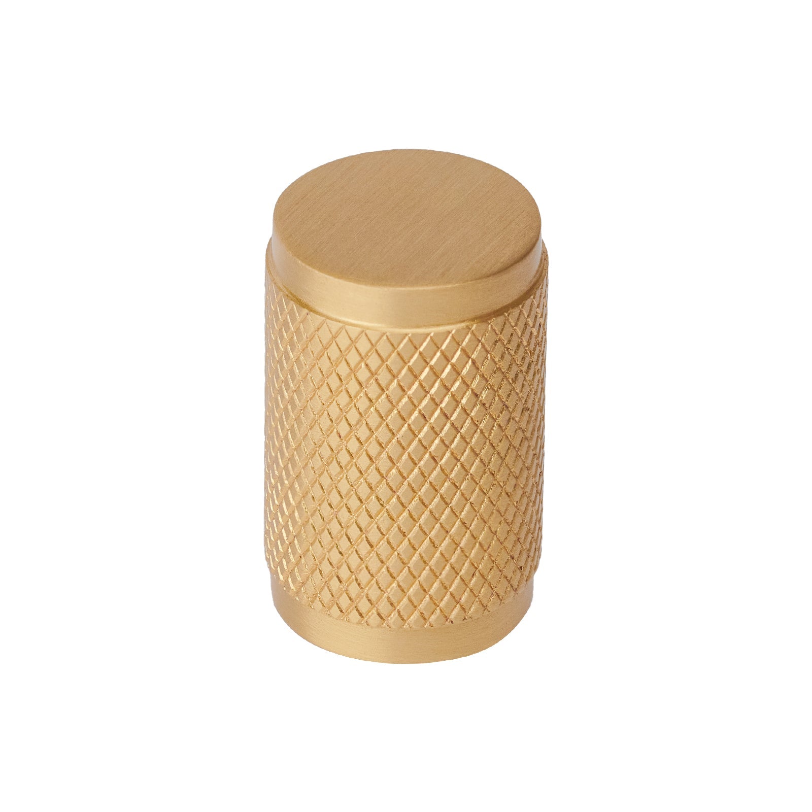 satin brass knurled cupboard knob