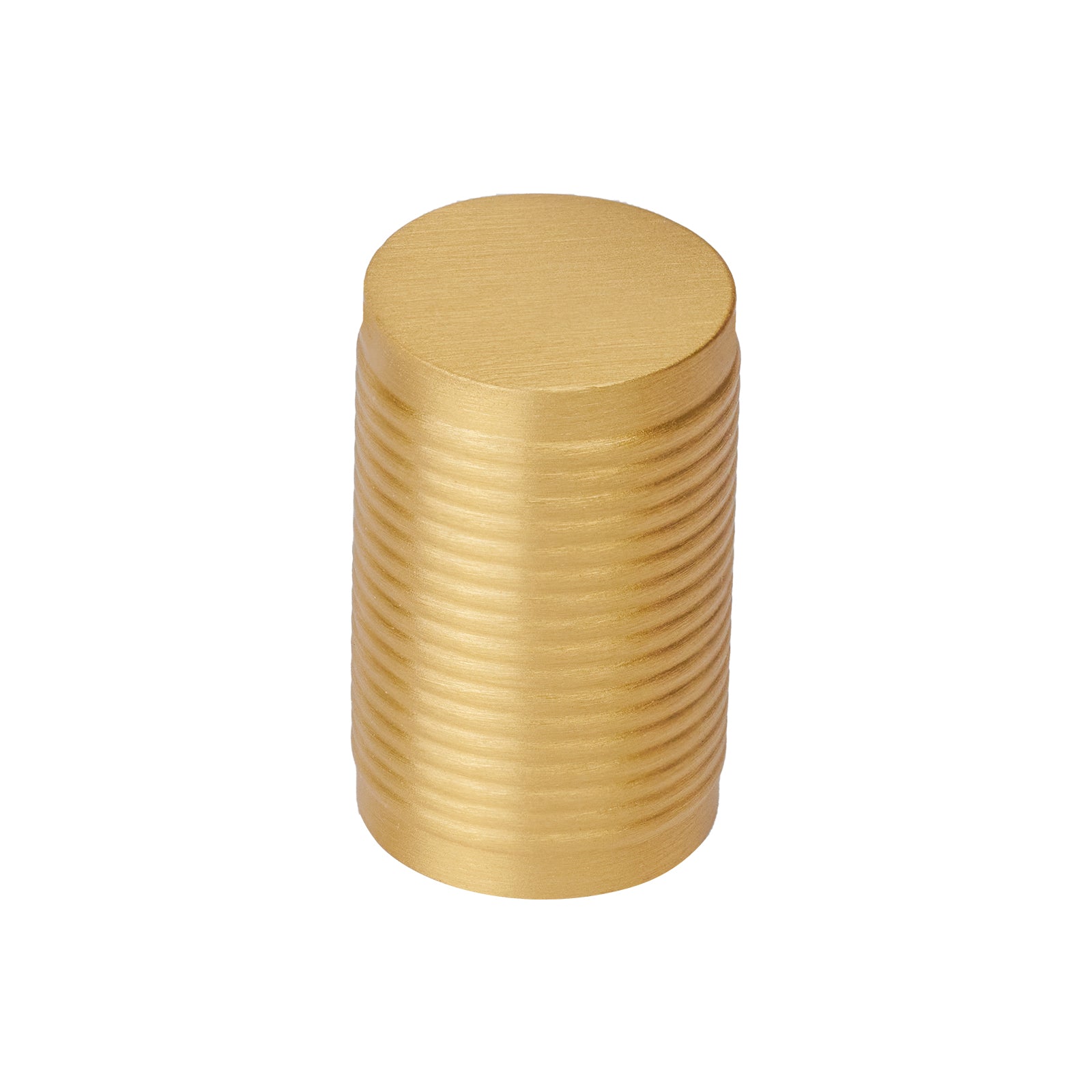 satin brass ribbed cupboard knob