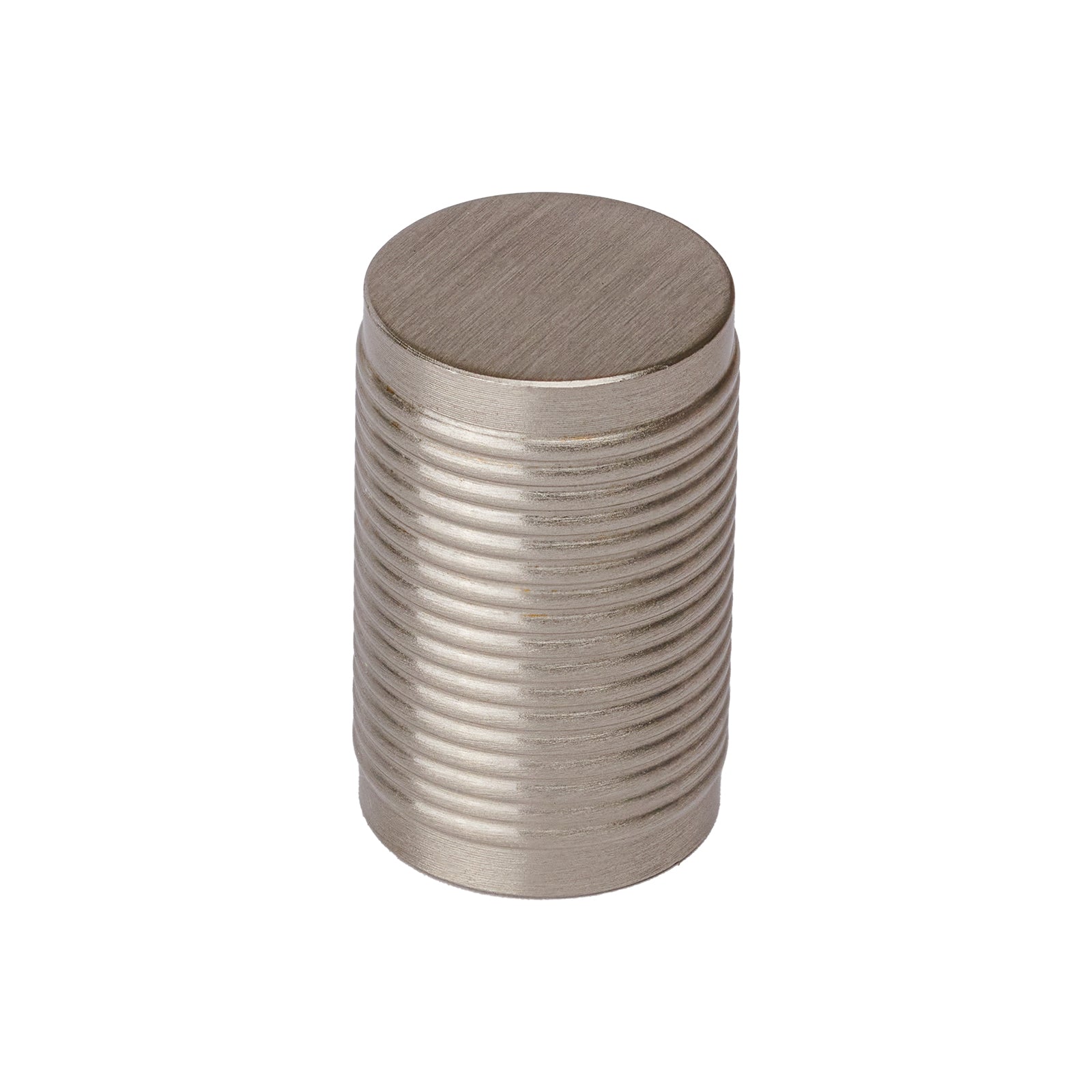 satin nickel ribbed cupboard knob