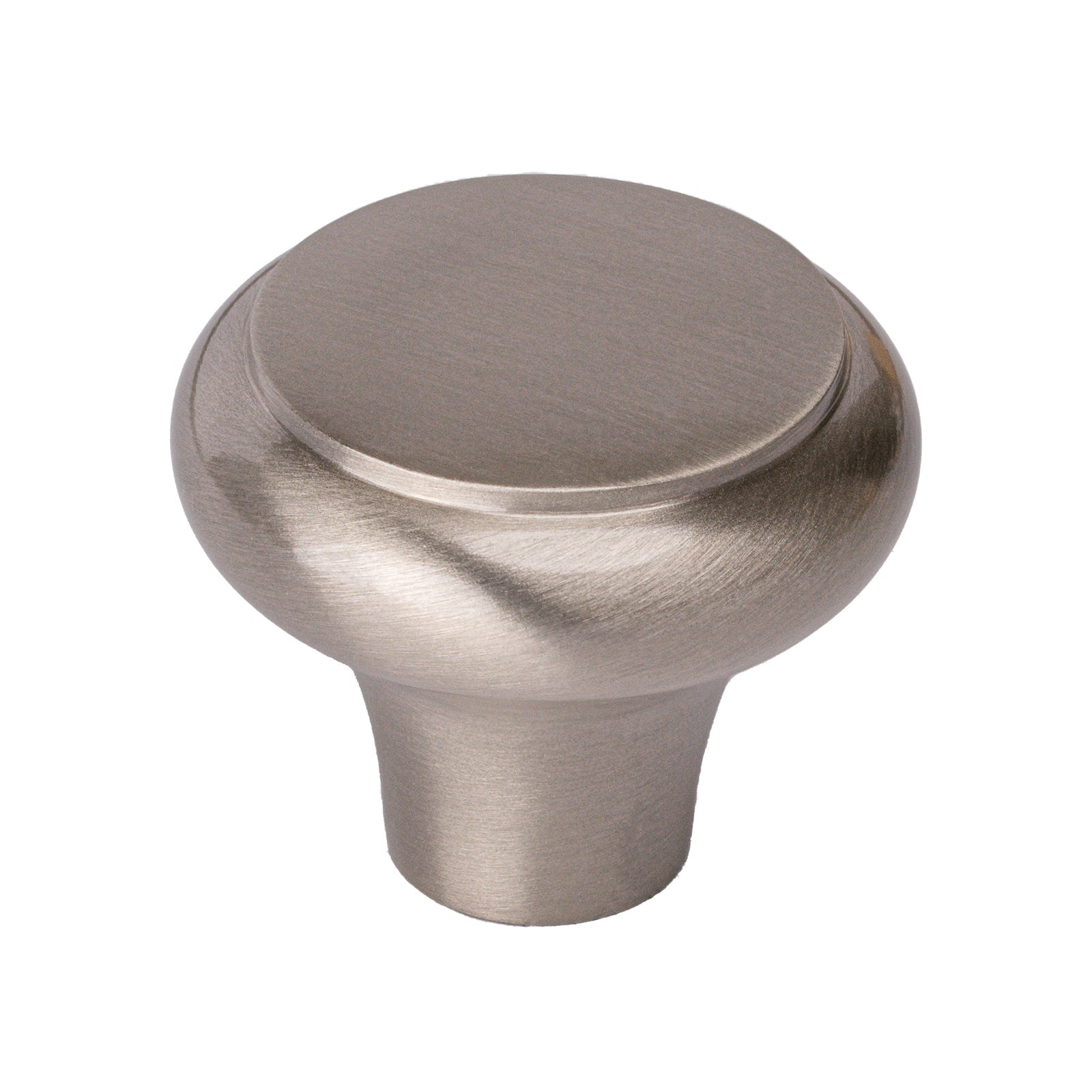 satin nickel round edge cabinet knob