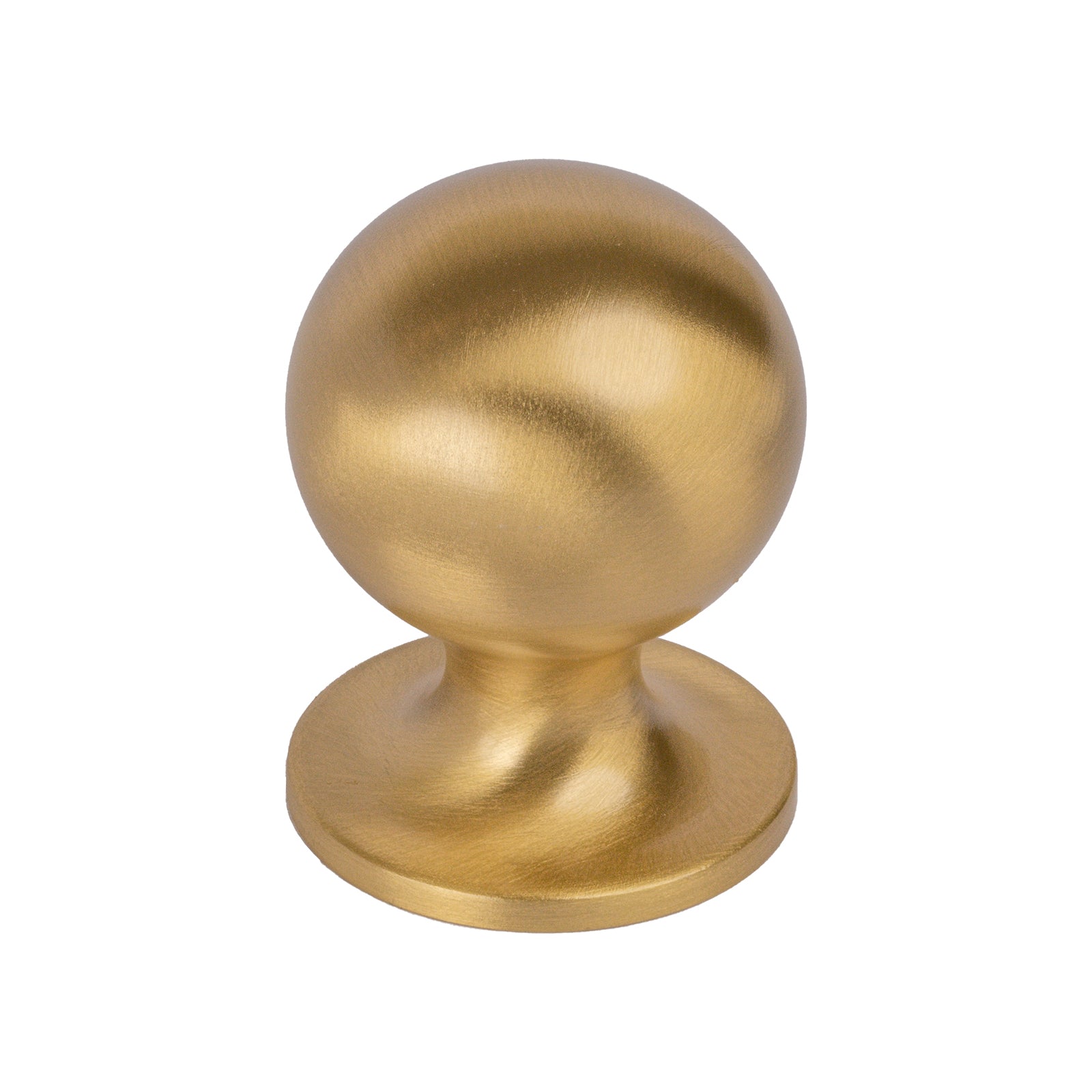 satin brass round kitchen cupboard knob