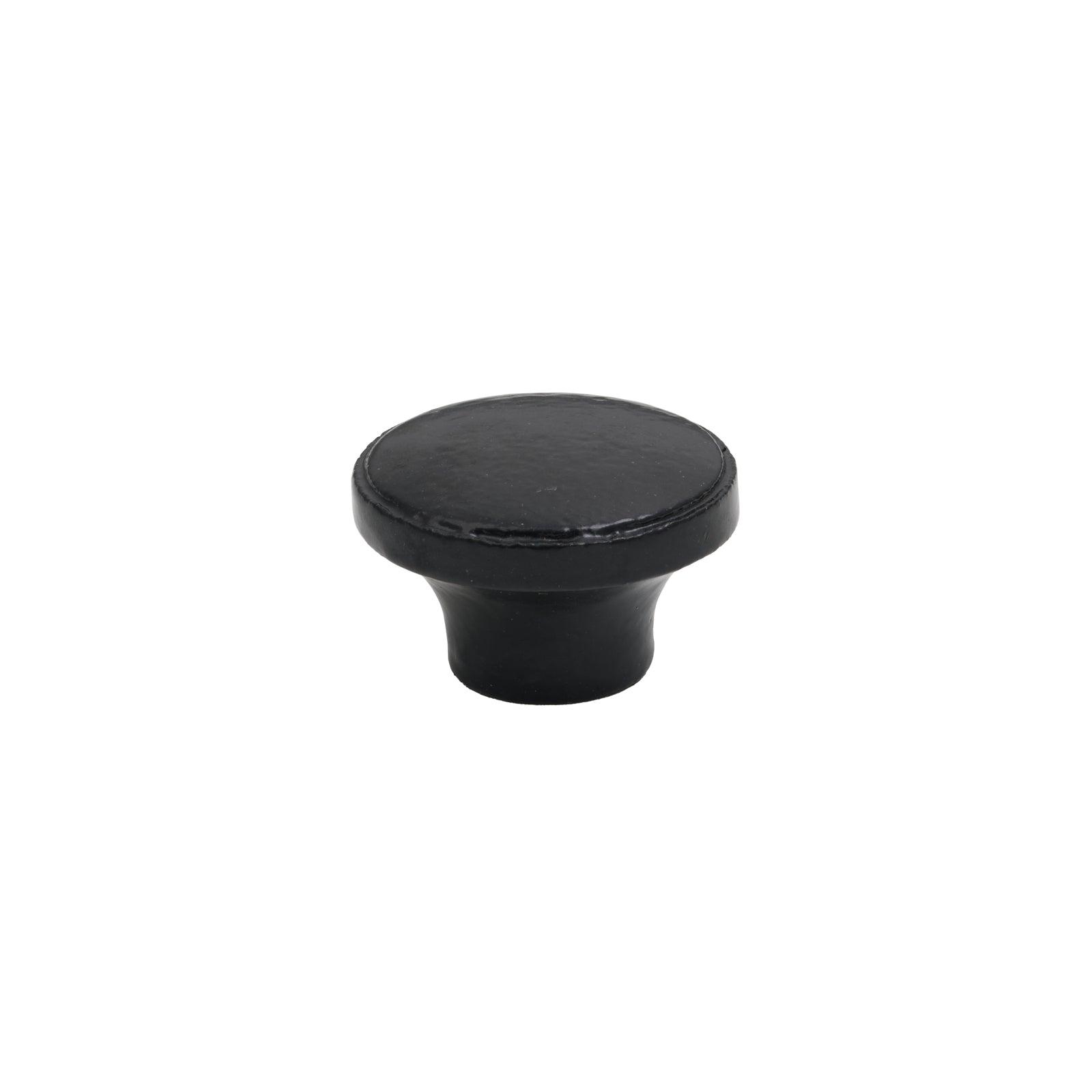 Black Ribbed Cabinet Knob