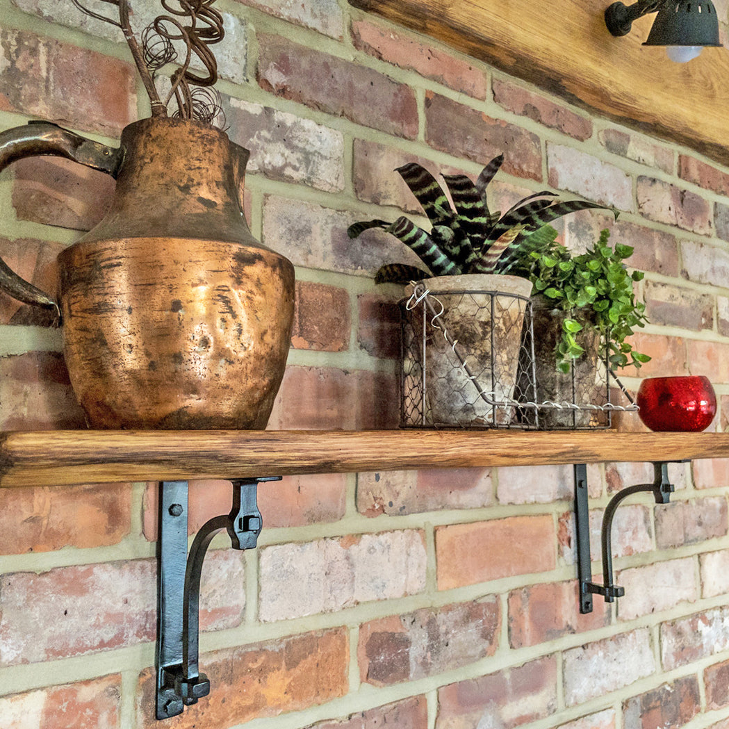 Industrial black wall mounted shelf bracket SHOW