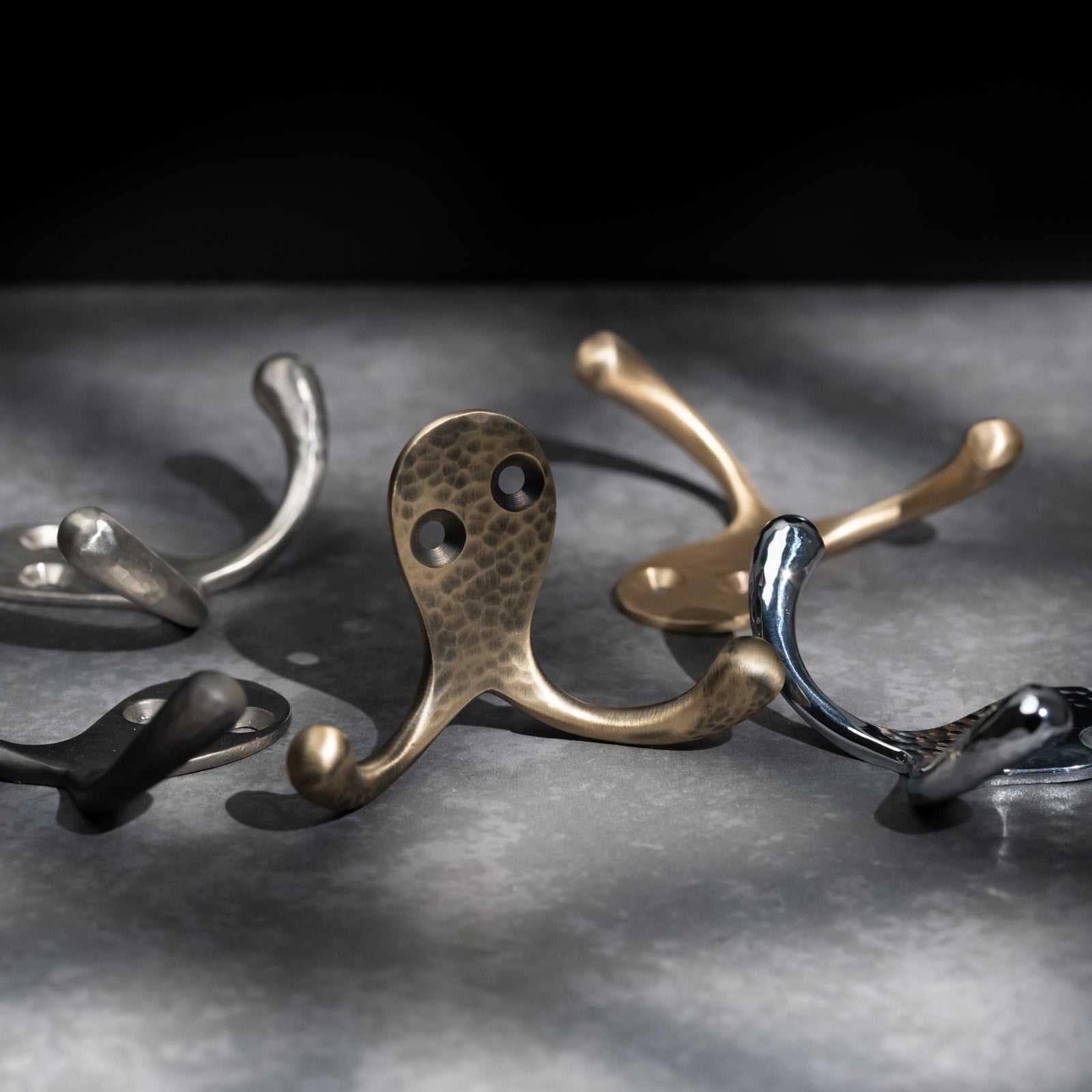 SHOW Moody Hover Image of Hammered Double Robe Hook