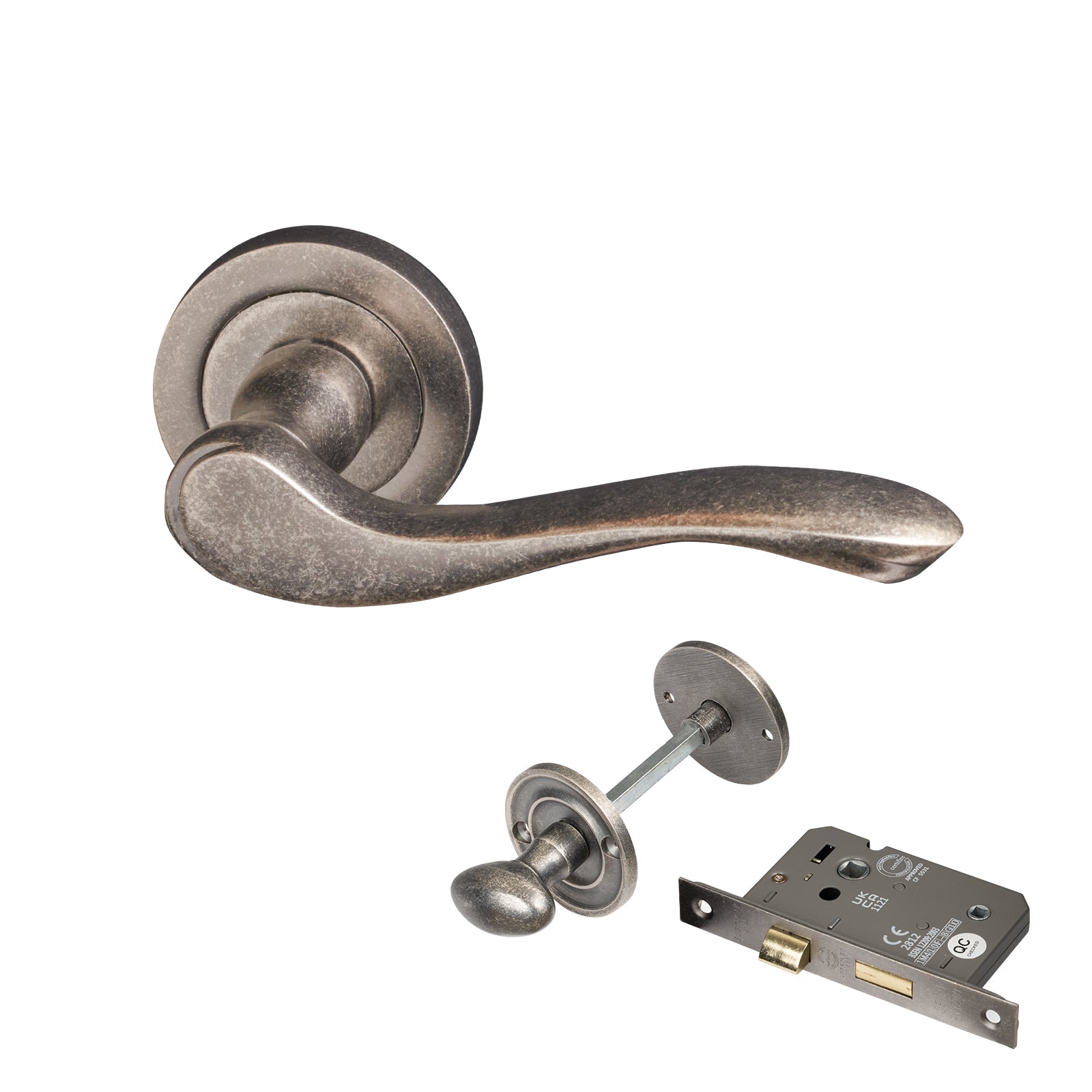 rustic round rose door handle bathroom lock set