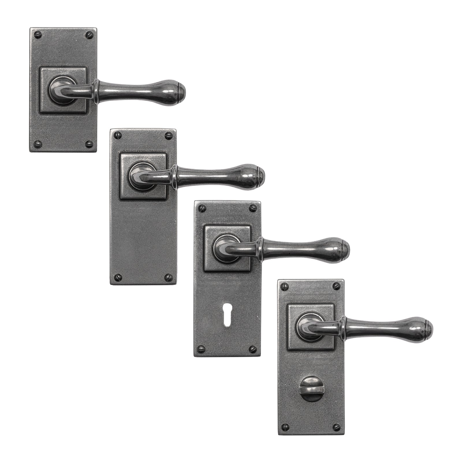 Derwent Pewter Door Handles On Wide Backplate