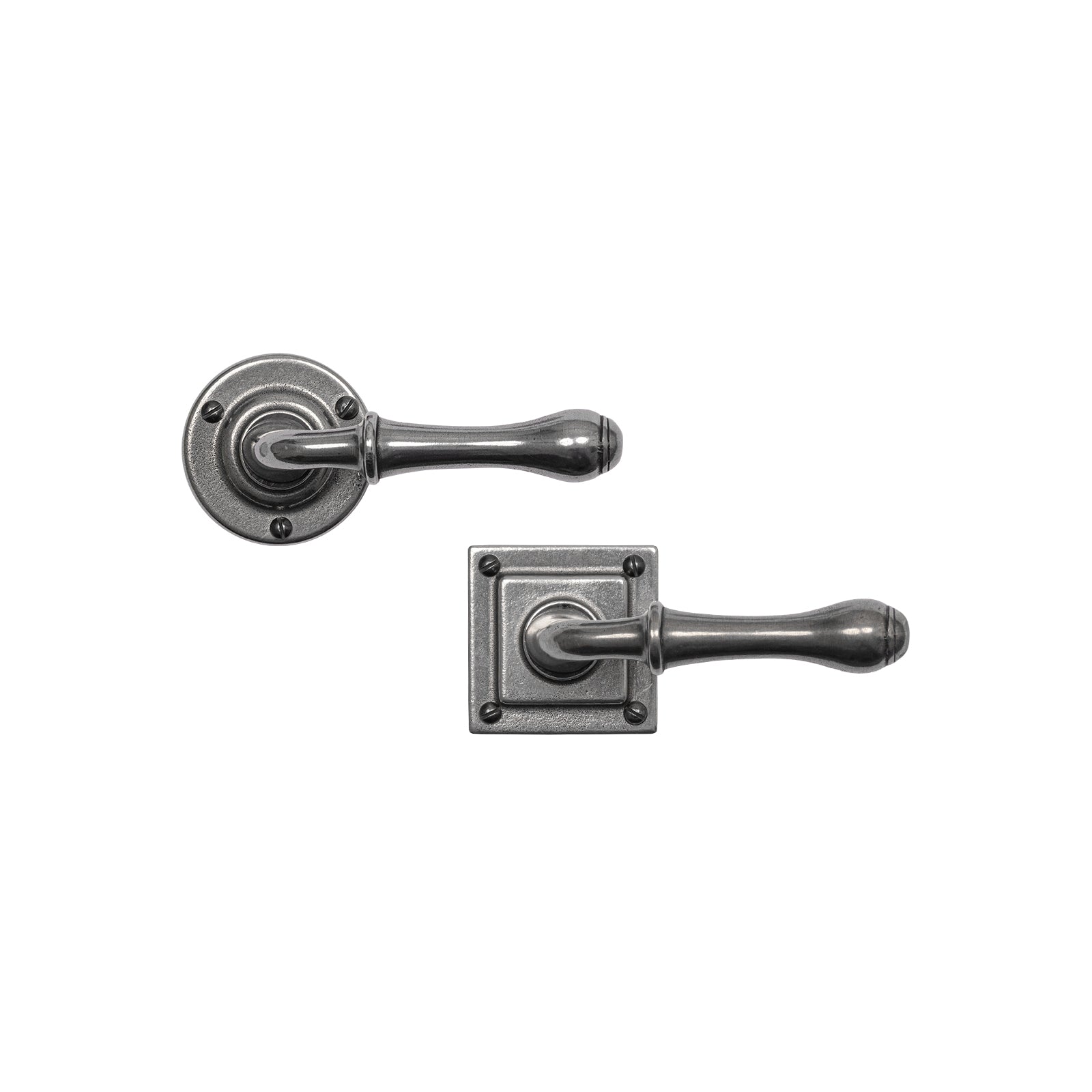 Derwent Pewter Door Handles On Rose