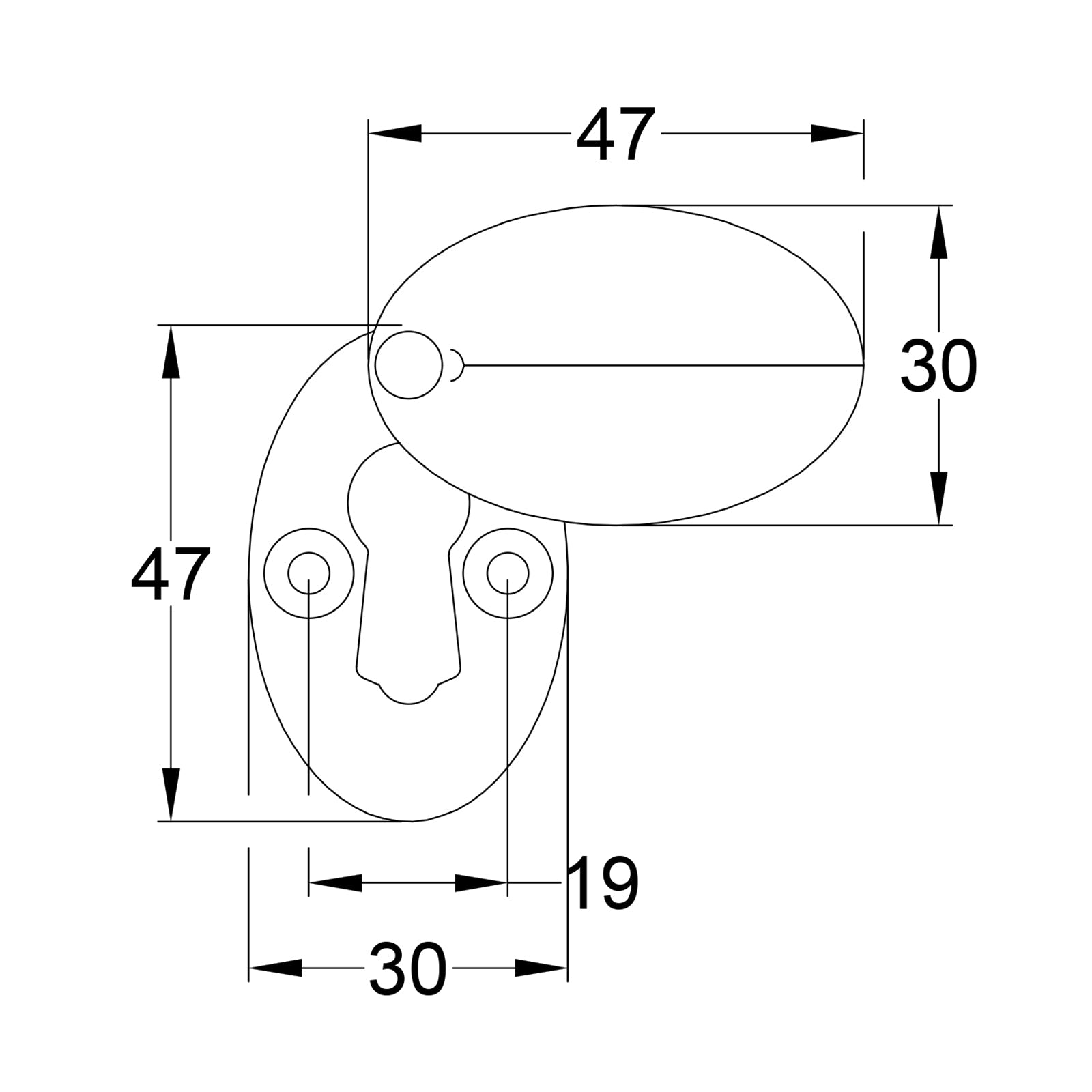 Drawing for Oval Escutcheon SHOW