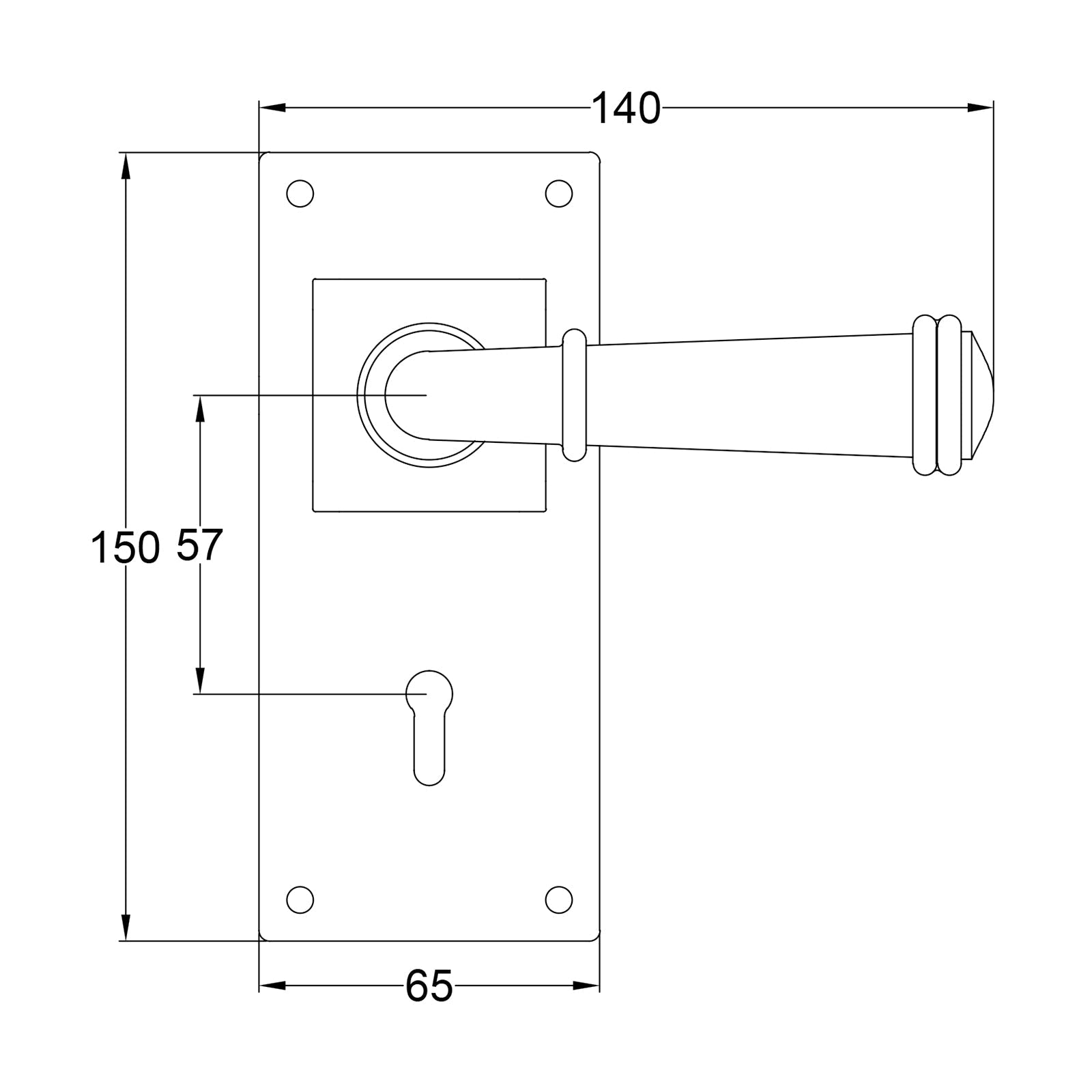 Durham Pewter Door Handles On Wide Backplate Lock SHOW