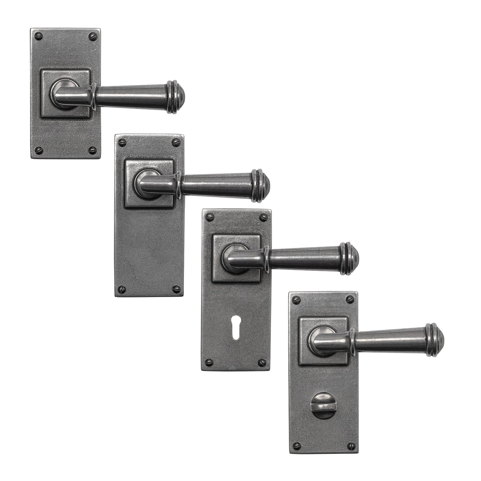 Durham Pewter Door Handles On Wide Backplate