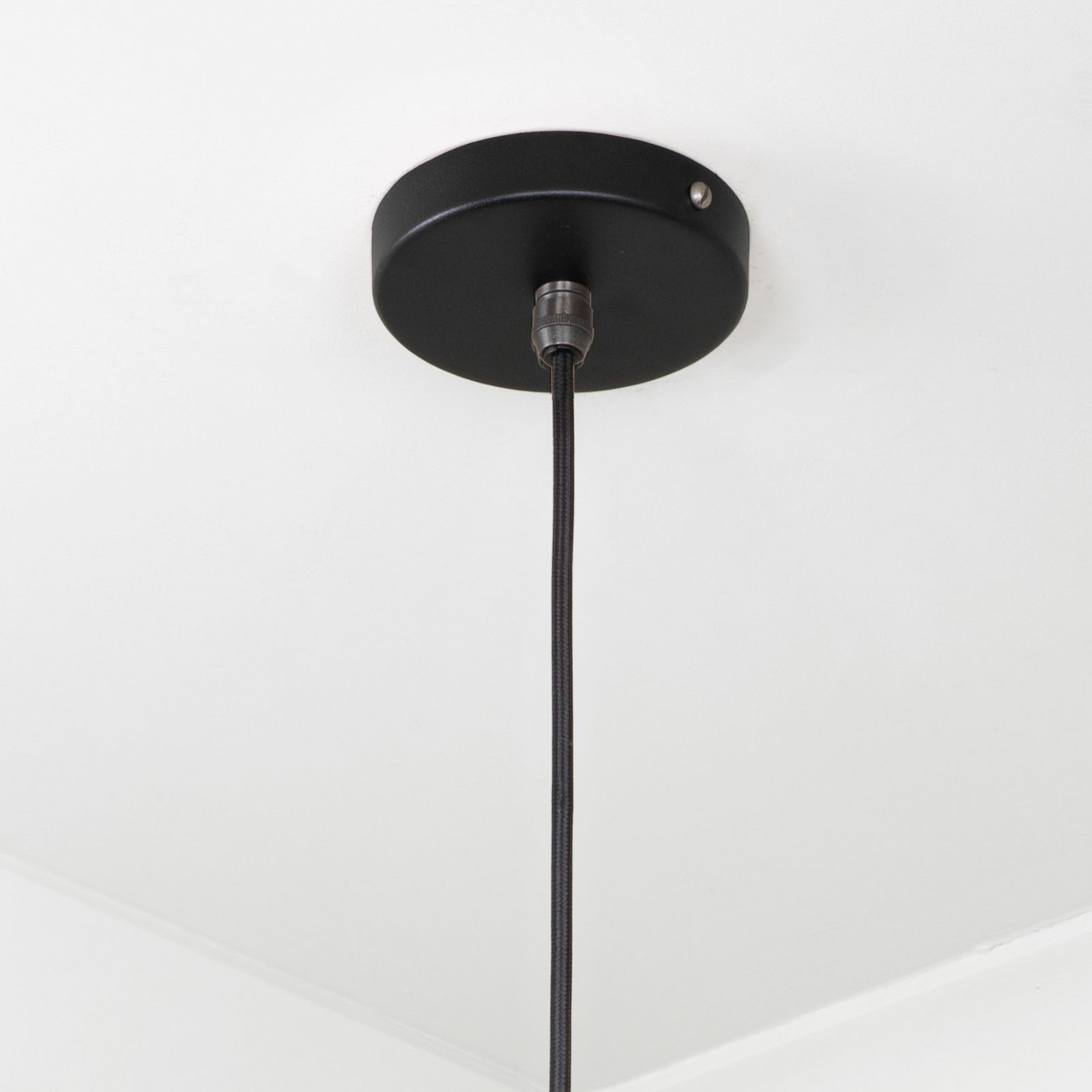 SHOW Close Up Image of Ceiling rose for Frankley Ceiling Light in Elan Black