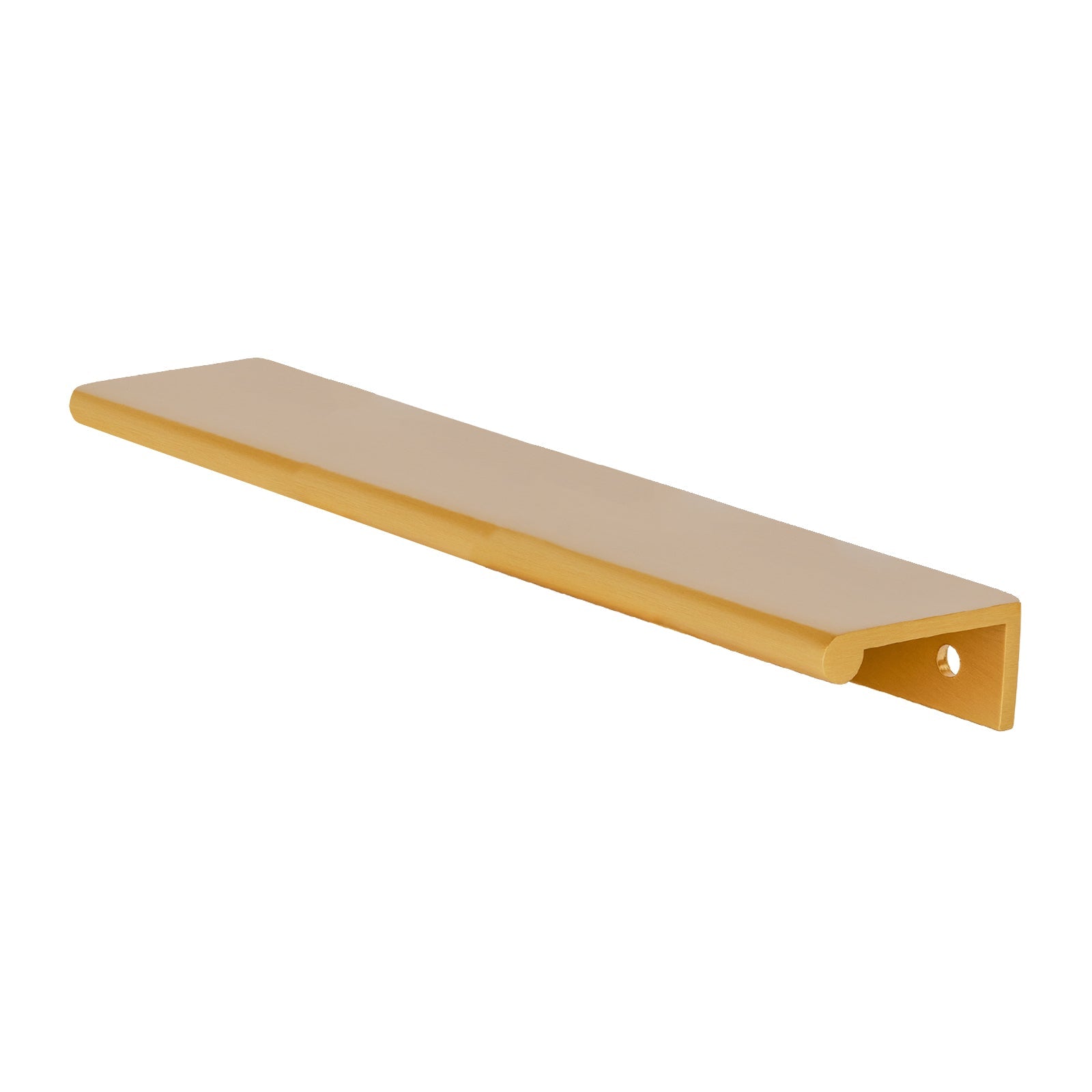 large satin brass round lip edge pull, edge pull handle