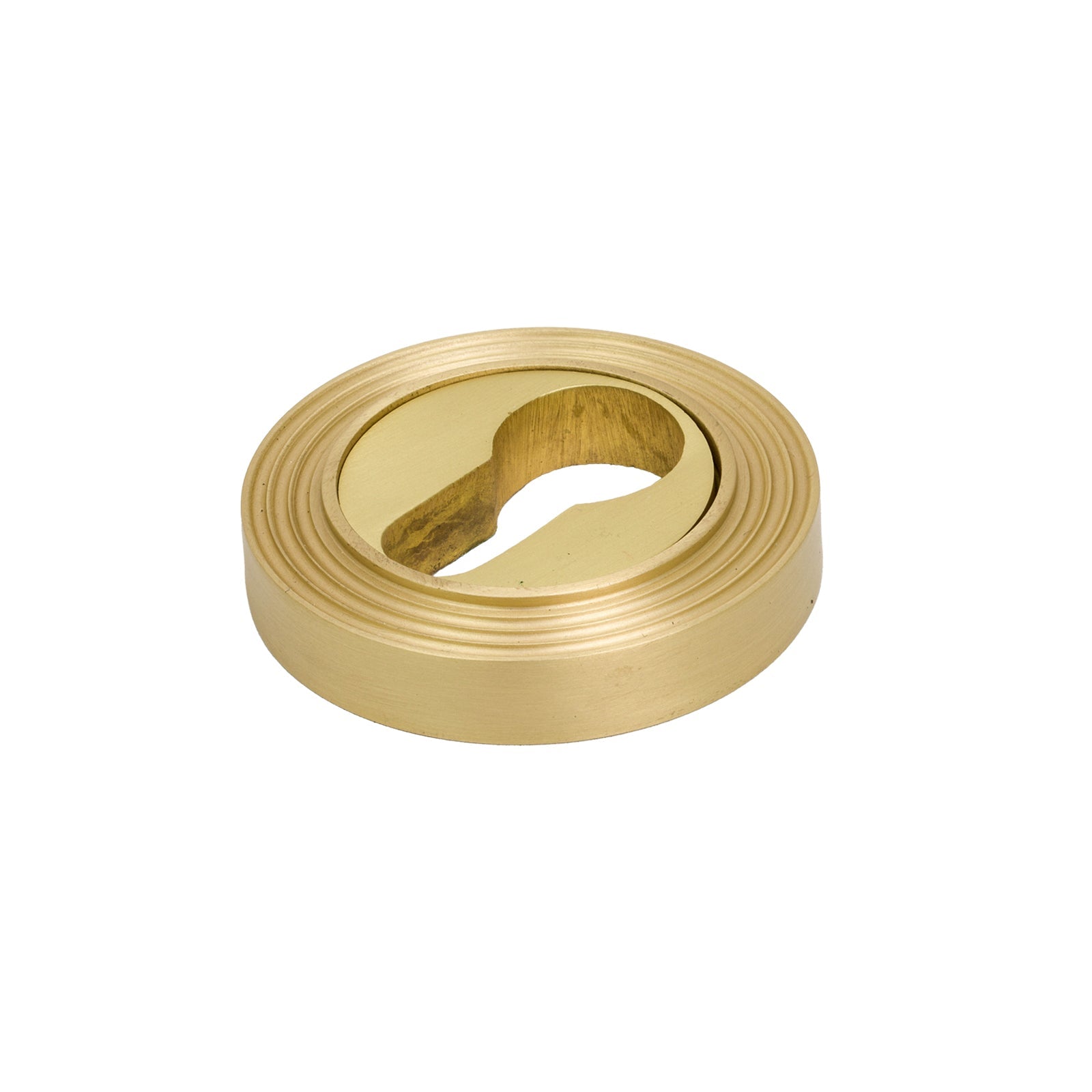 Satin Brass Euro Beehive Round Escutcheon