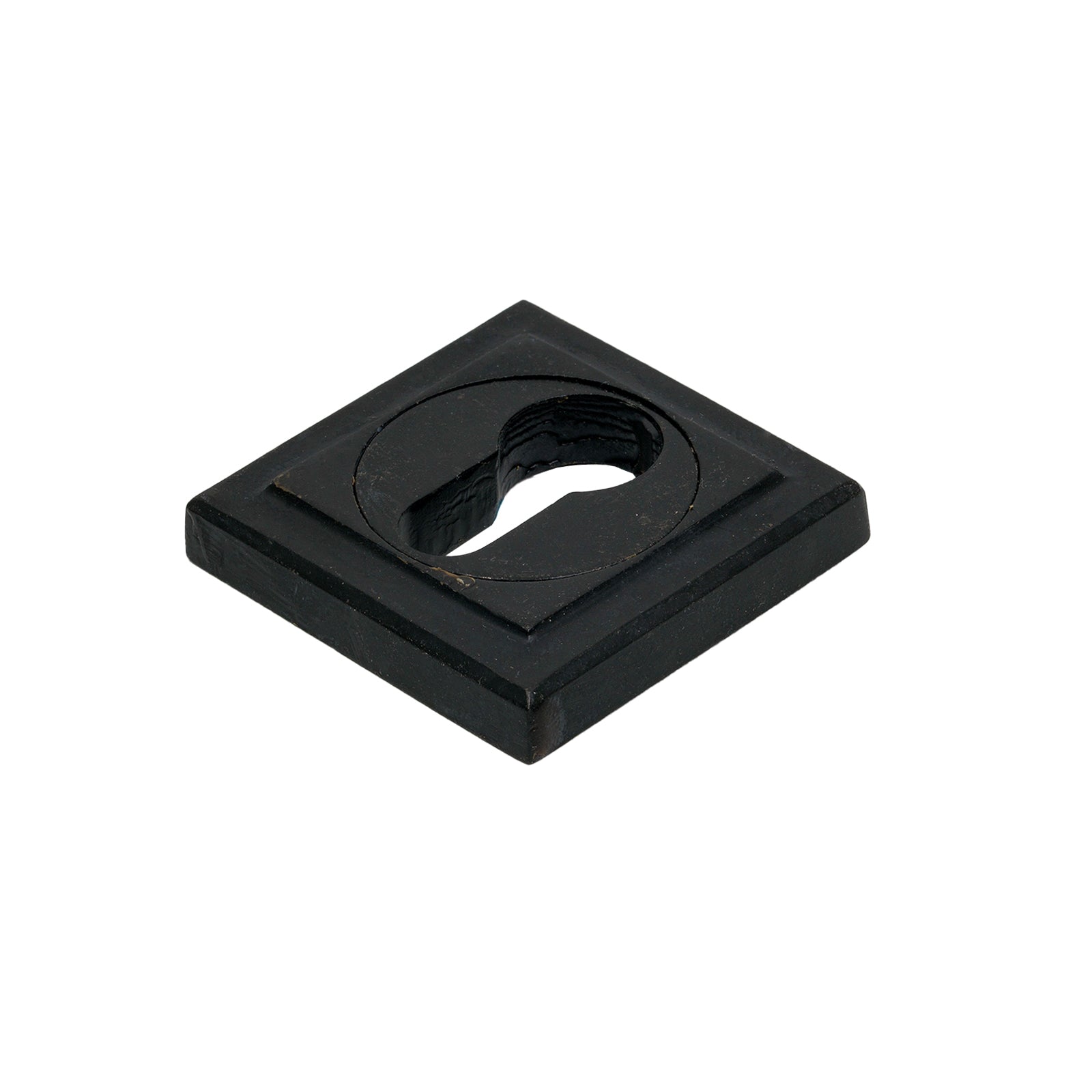 Black Euro Square Round Escutcheon