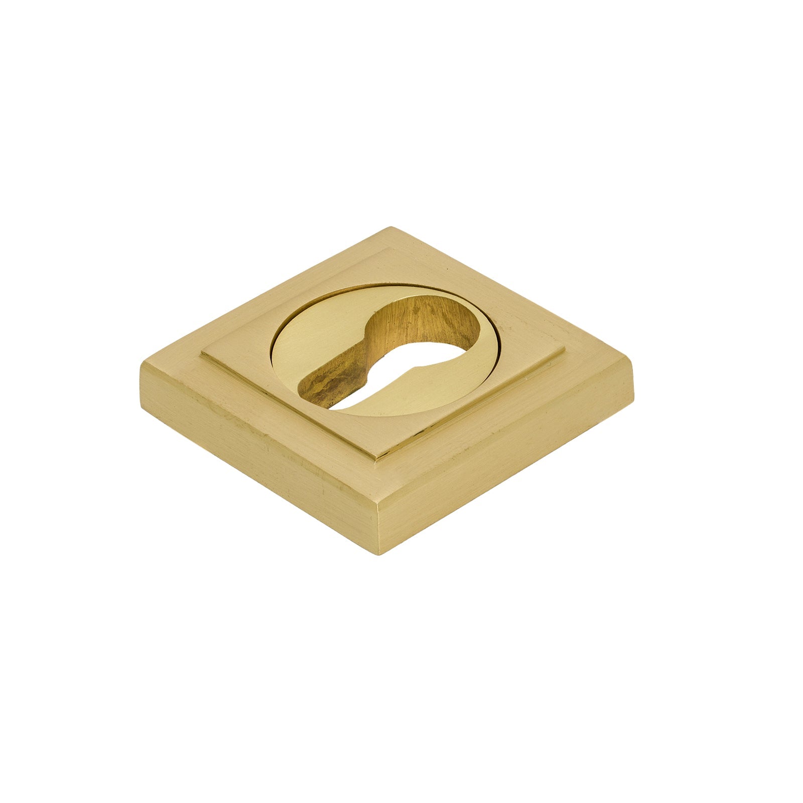 Satin Brass Euro Square Round Escutcheon