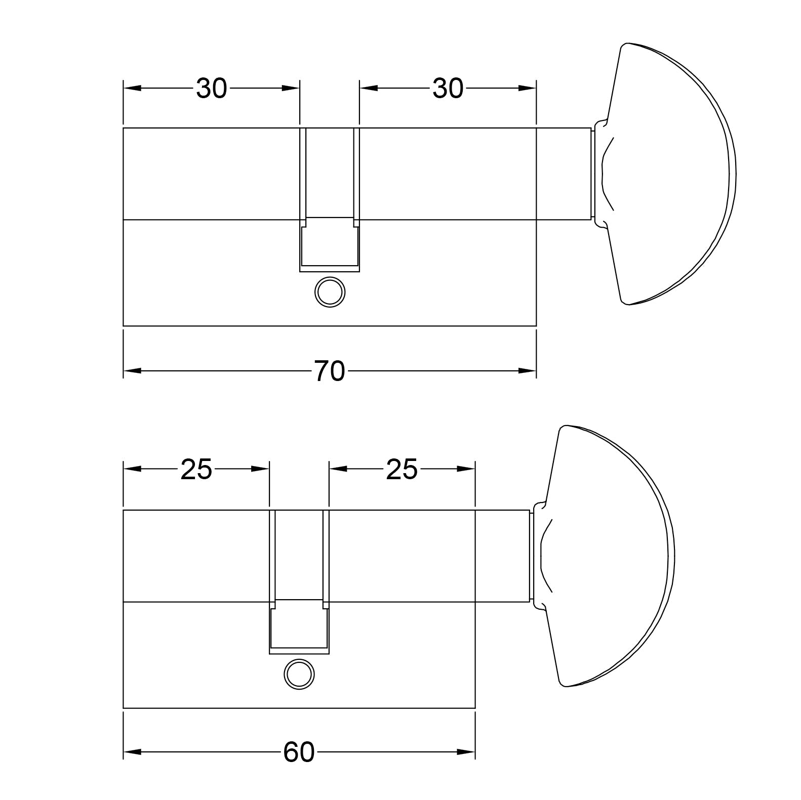 Euro 5 Pin Cylinder - Key to Turn