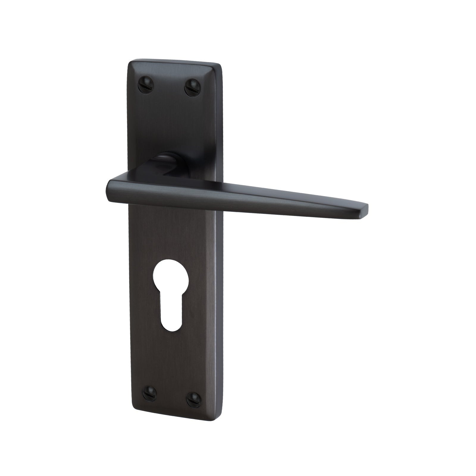 Kendal Door Handles On Plate Euro Lock Handle in Matt Bronze 