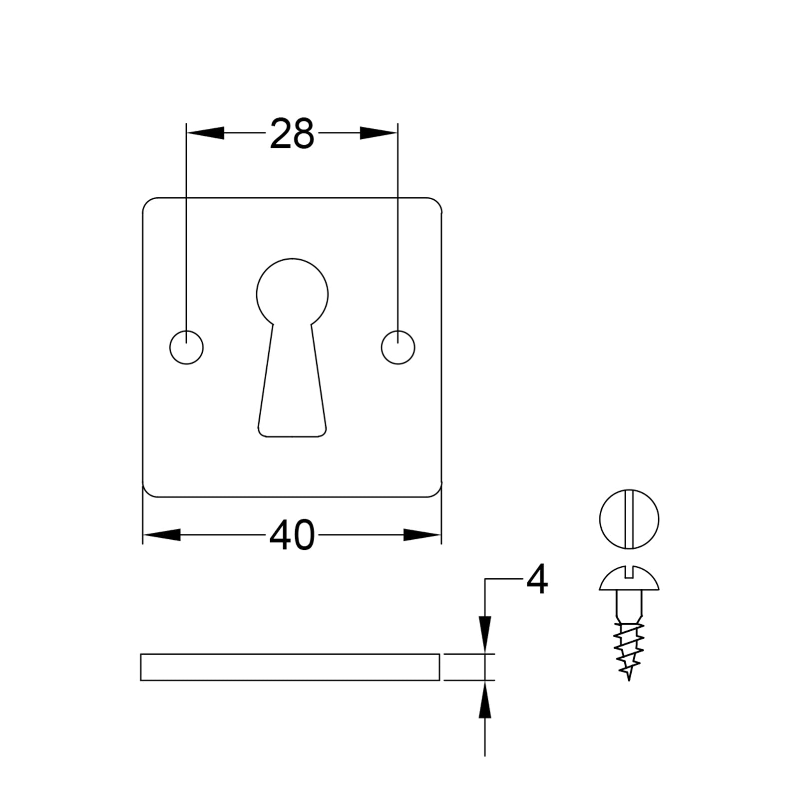 Pewter Square Uncovered Escutcheons BS JPEG Drawing SHOW