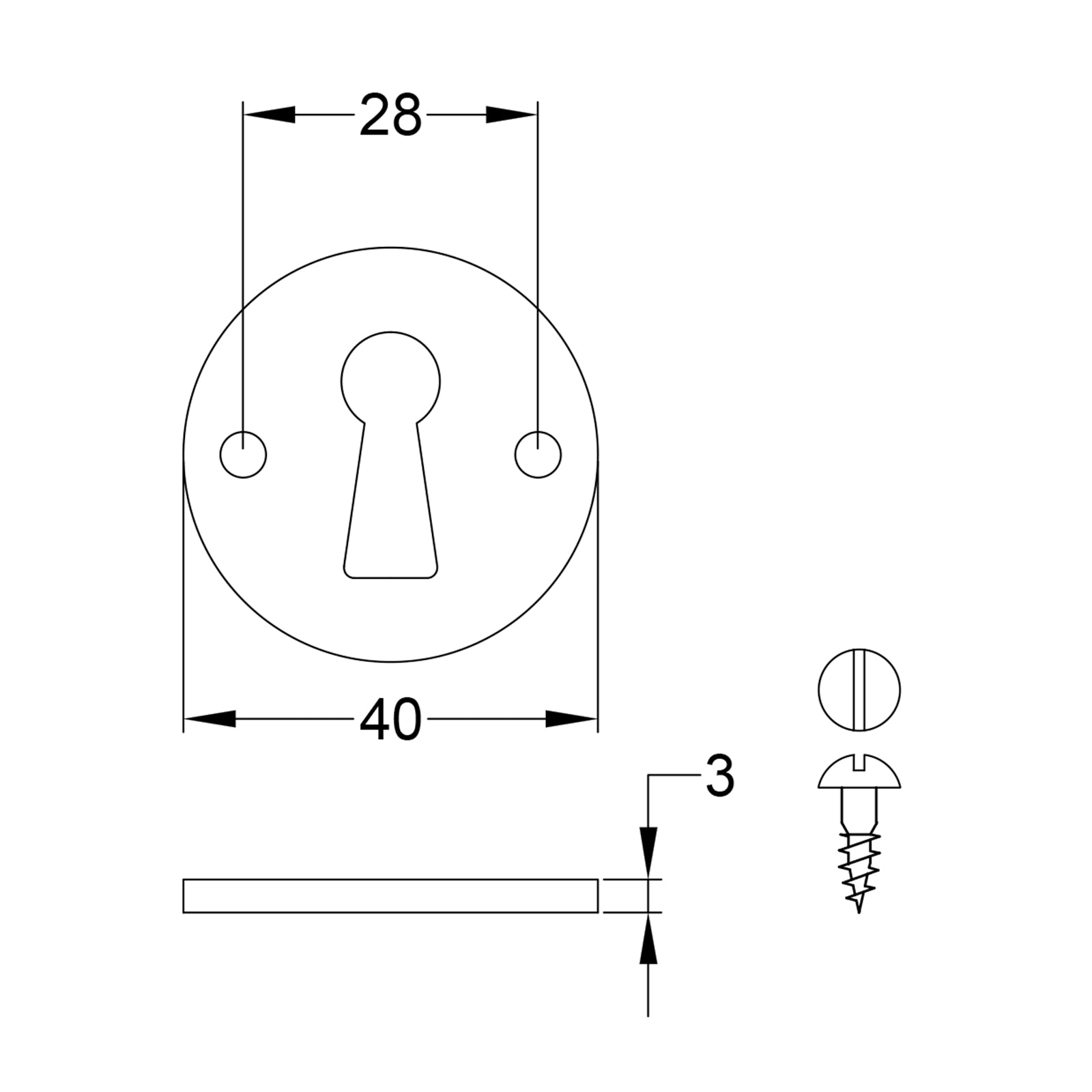 Pewter Round Uncovered Escutcheons BS JPEG Drawing SHOW