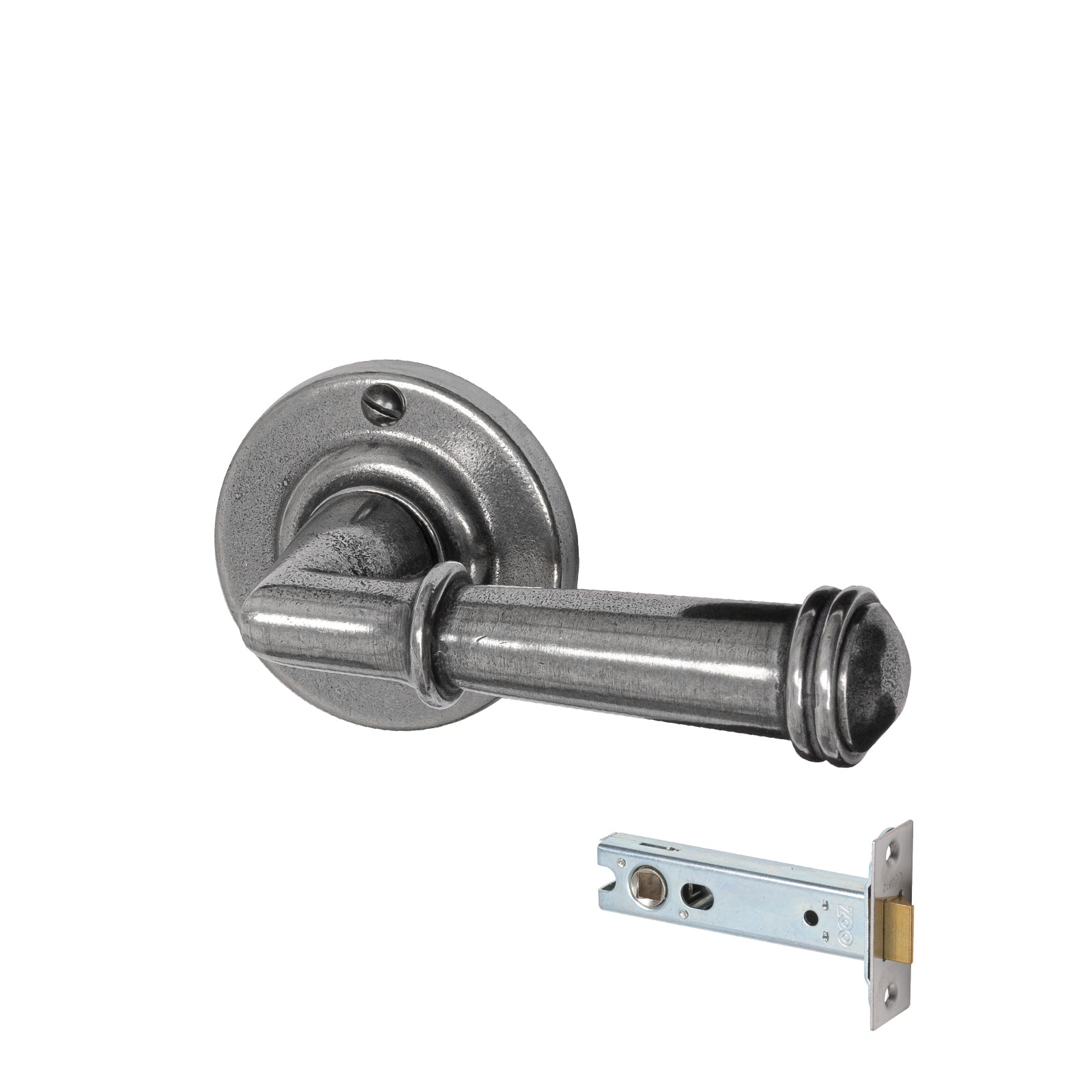 Durham Pewter Door Handles On Rose