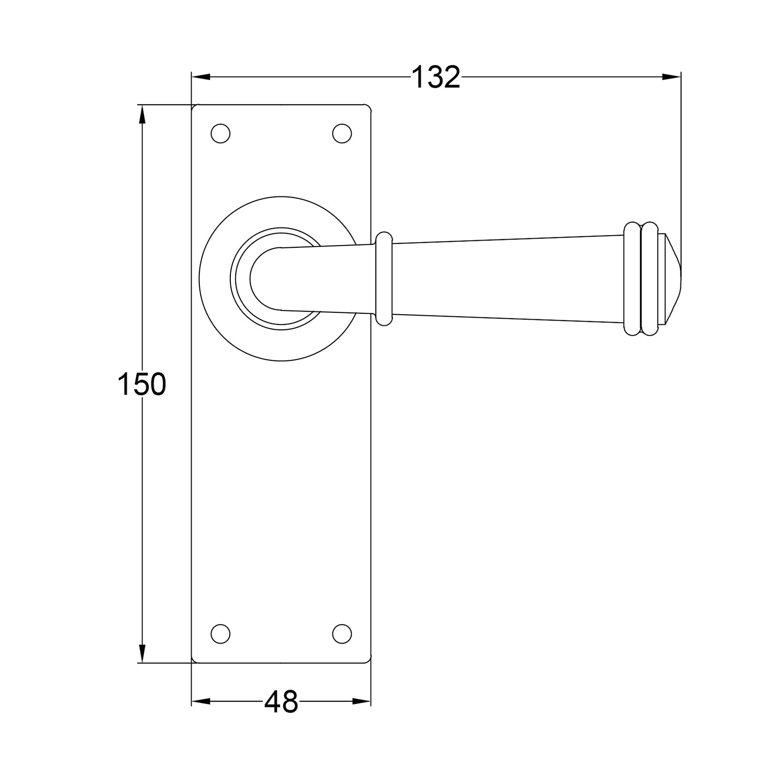 Durham Pewter Door Handles On Narrow Backplate Latch SHOW