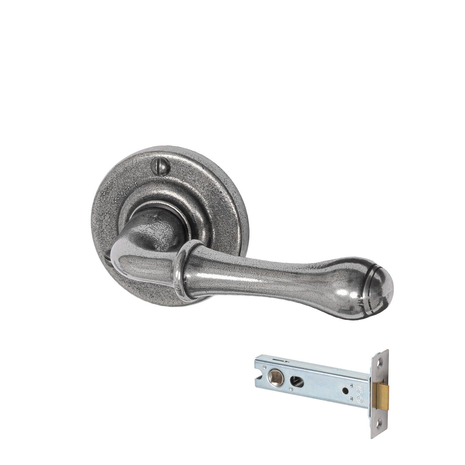 traditional pewter Lever on rose handles