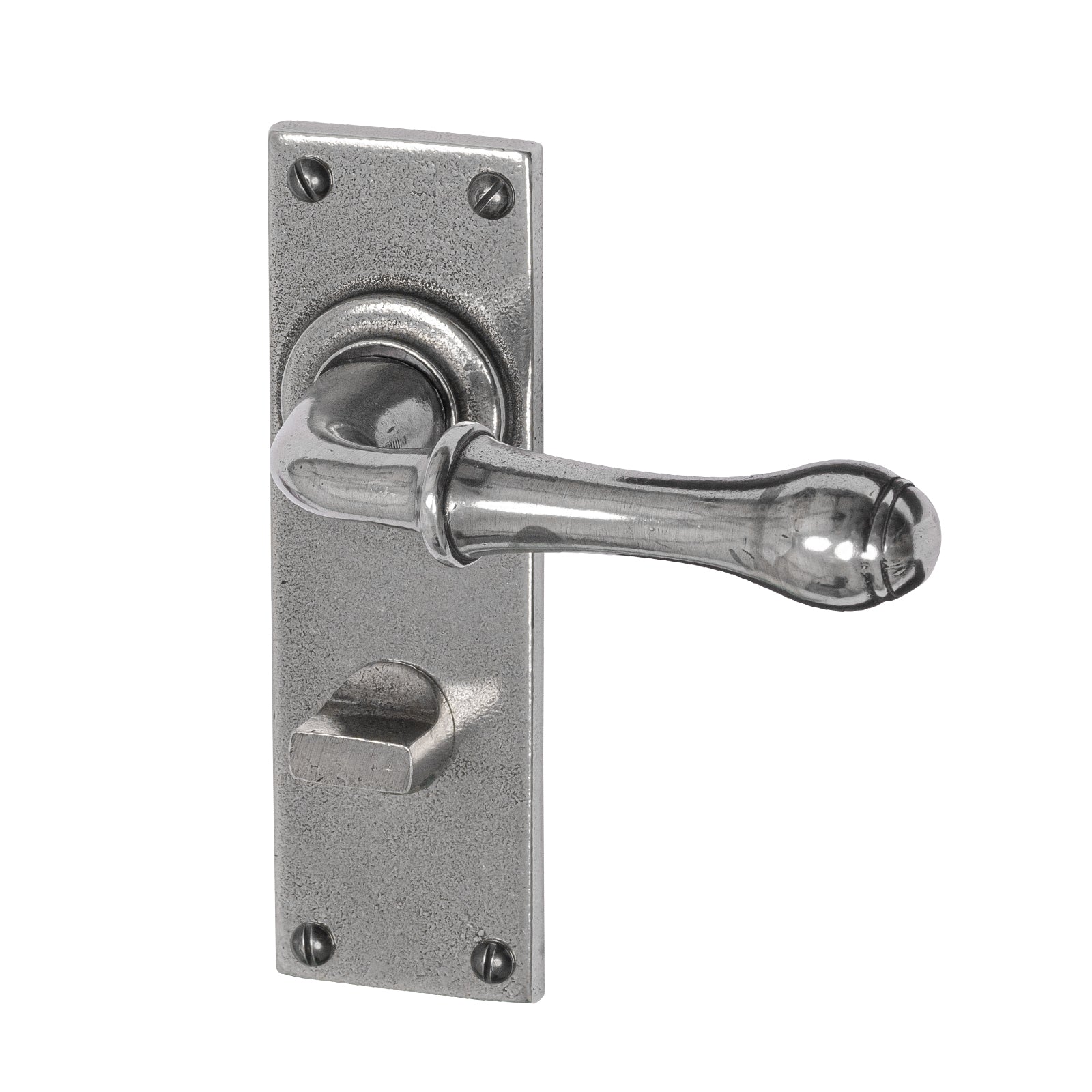 made in UK pewter bathroom door handle