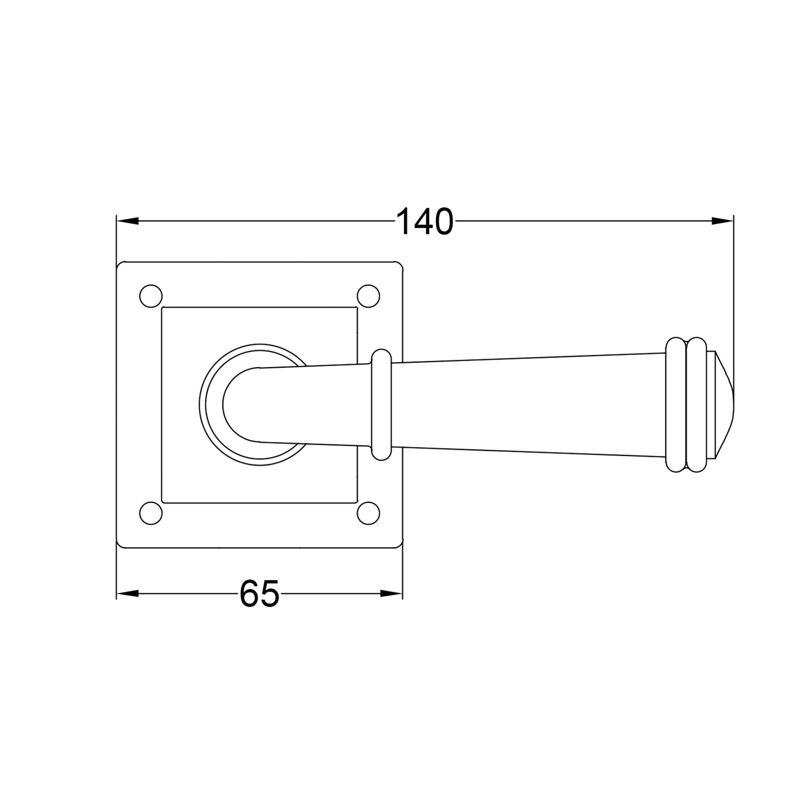 Durham Pewter Door Handles On Square Rose SHOW