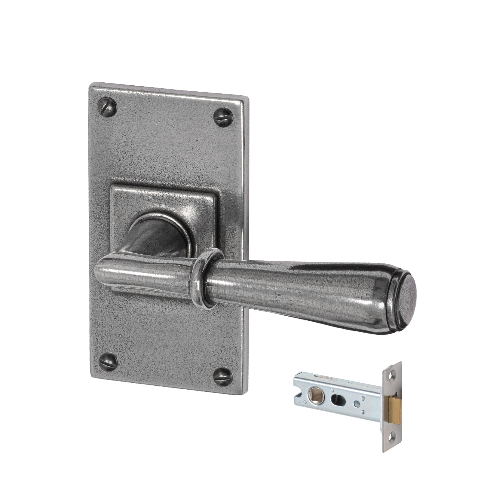 Fenwick genuine pewter short latch door handle set 