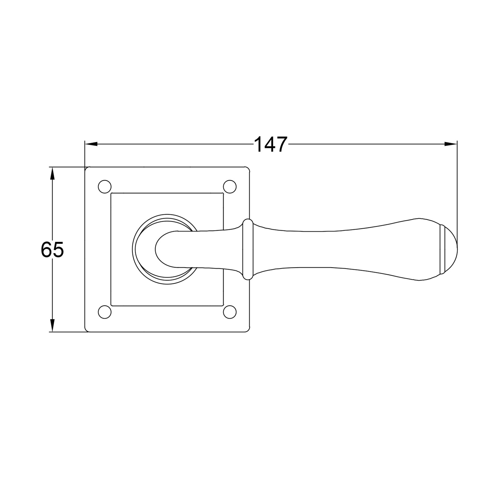 Derwent Pewter Door Handles On Rose JPEG Drawing SHOW