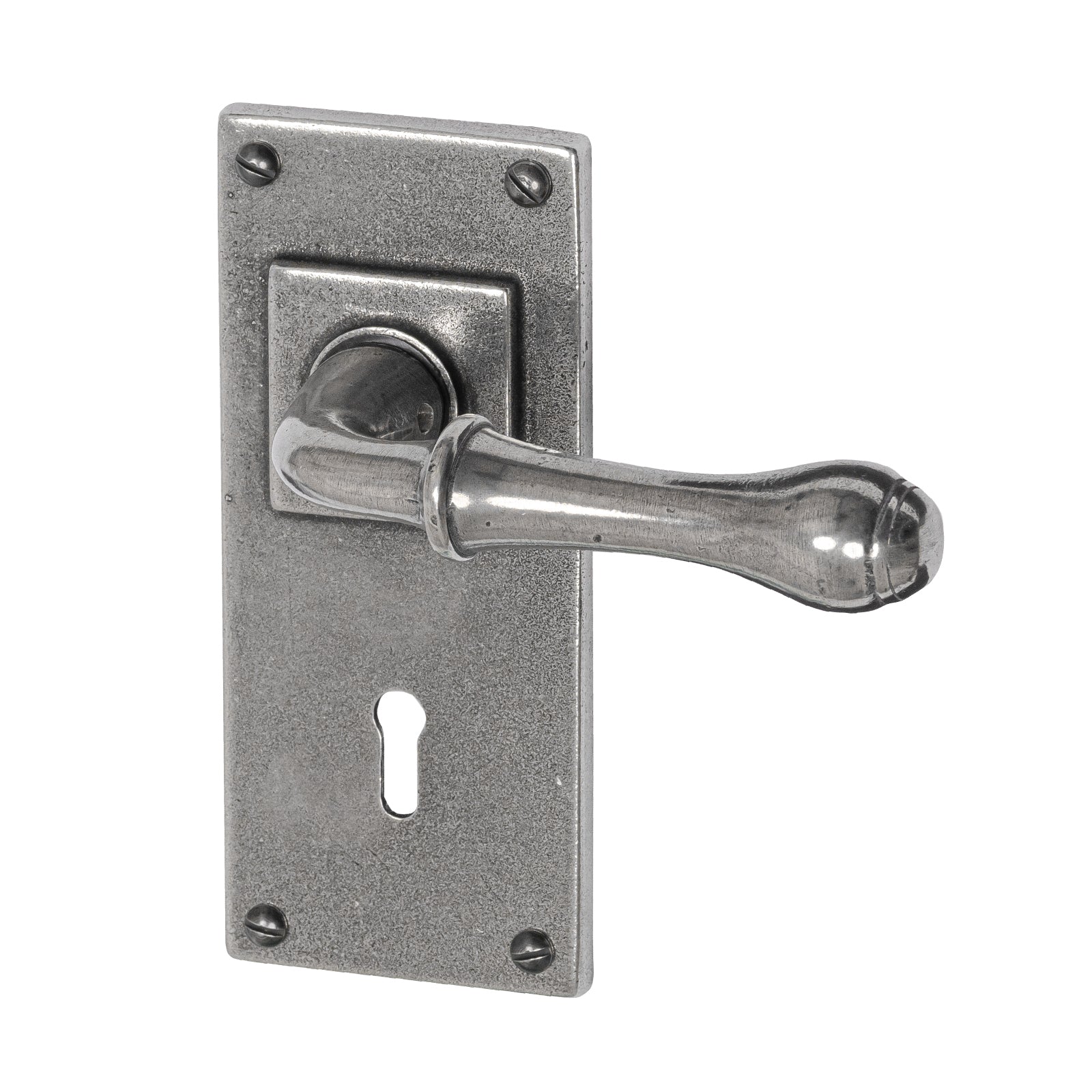 Derwent pewter lock door handle