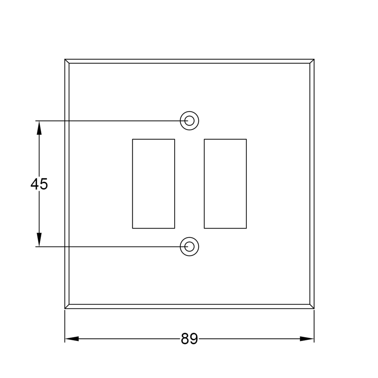 Pewter 2 Gang Switch Plate JPEG Drawing SHOW