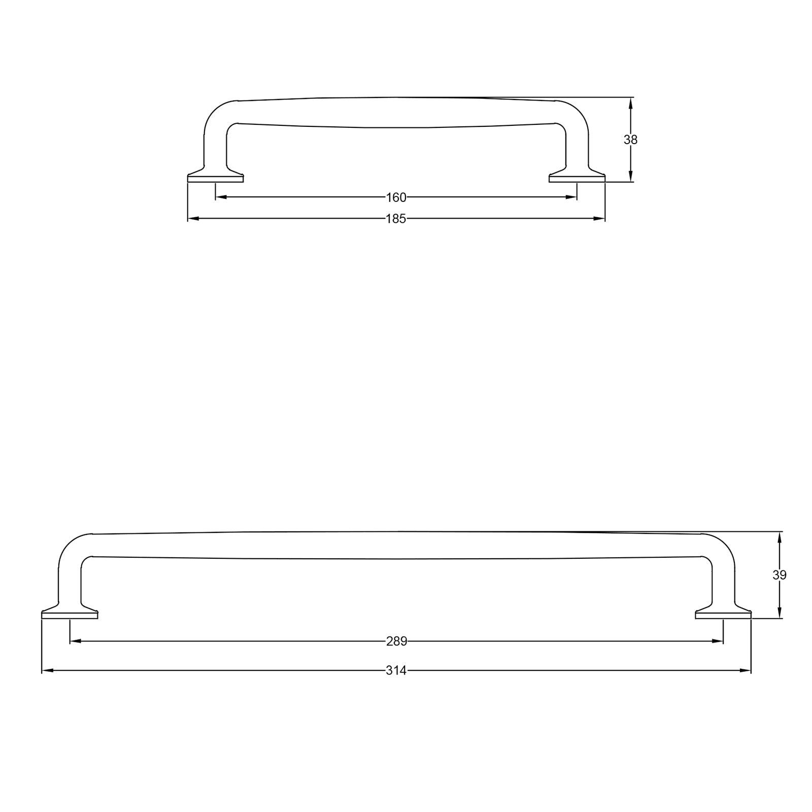 Salisbury Pewter Pull Handle JPEG Drawing SHOW