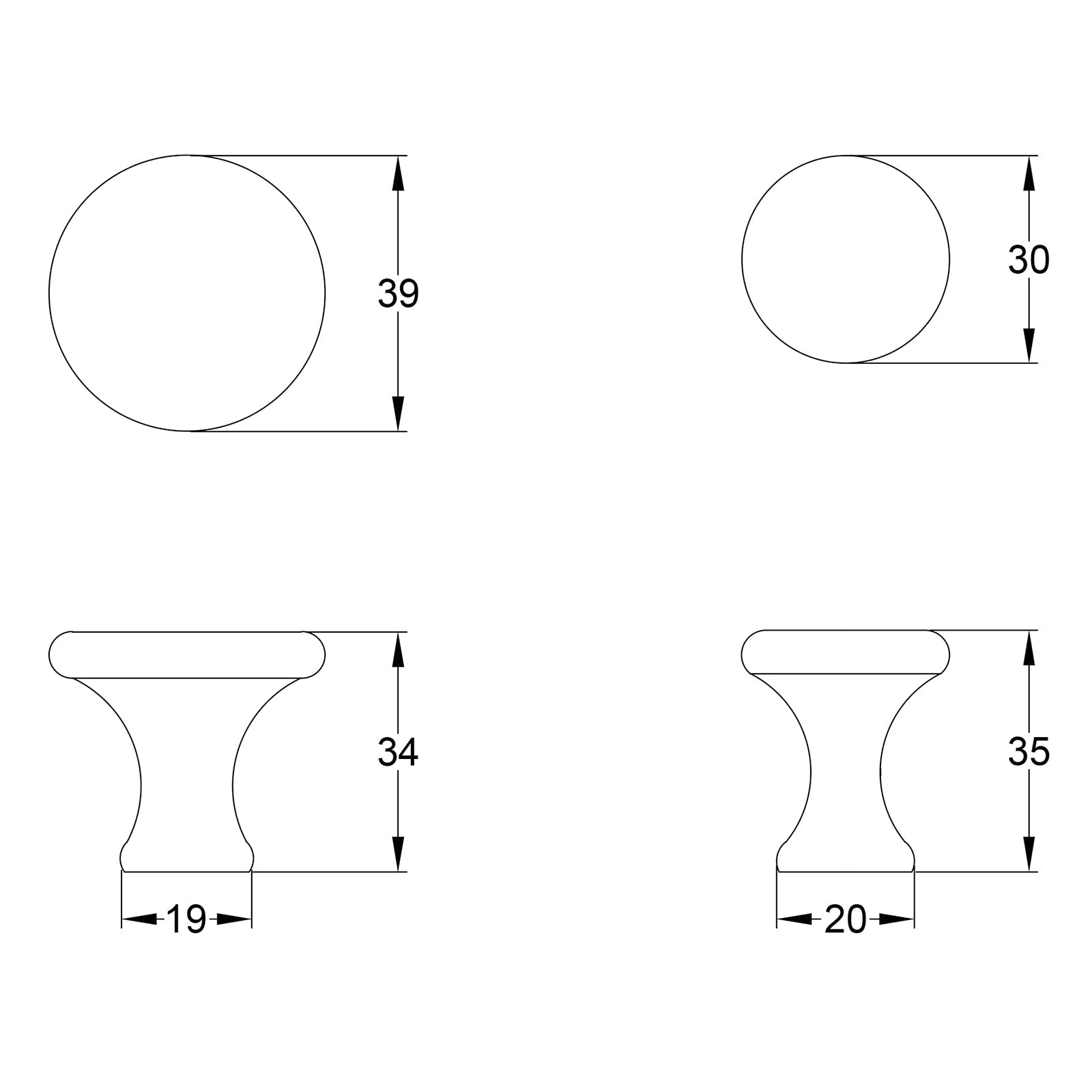 Salisbury Pewter Cabinet Knob JPEG Drawing SHOW