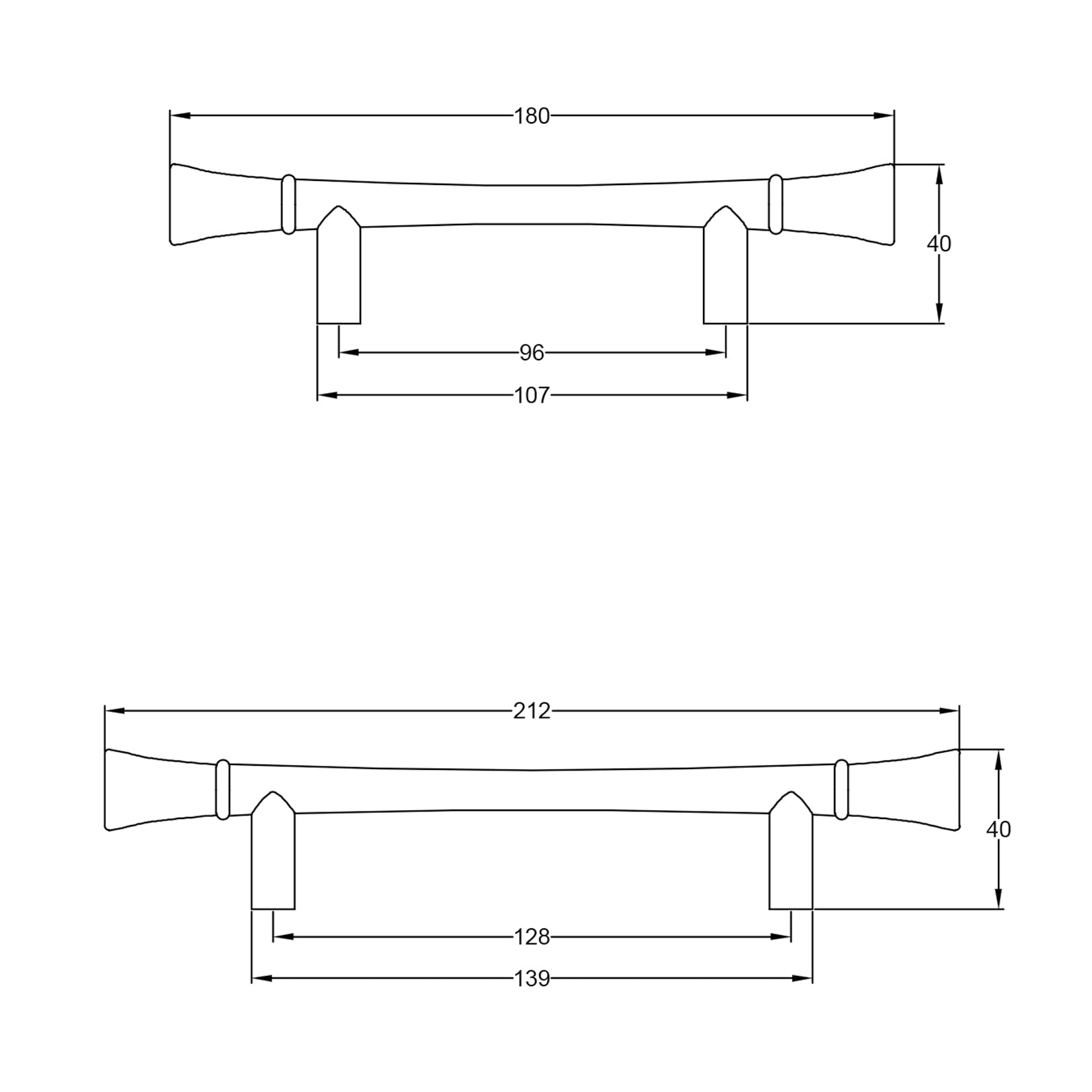 Savoy Pewter Cupboard Handle JPEG Drawing SHOW