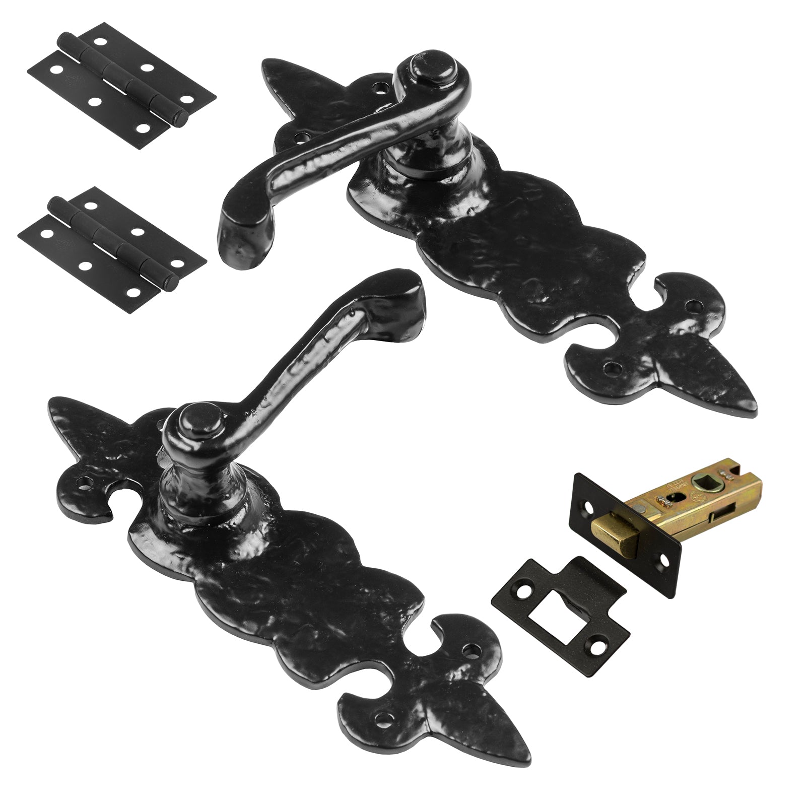 Fleur De Lis Door Handle Latch set SHOW