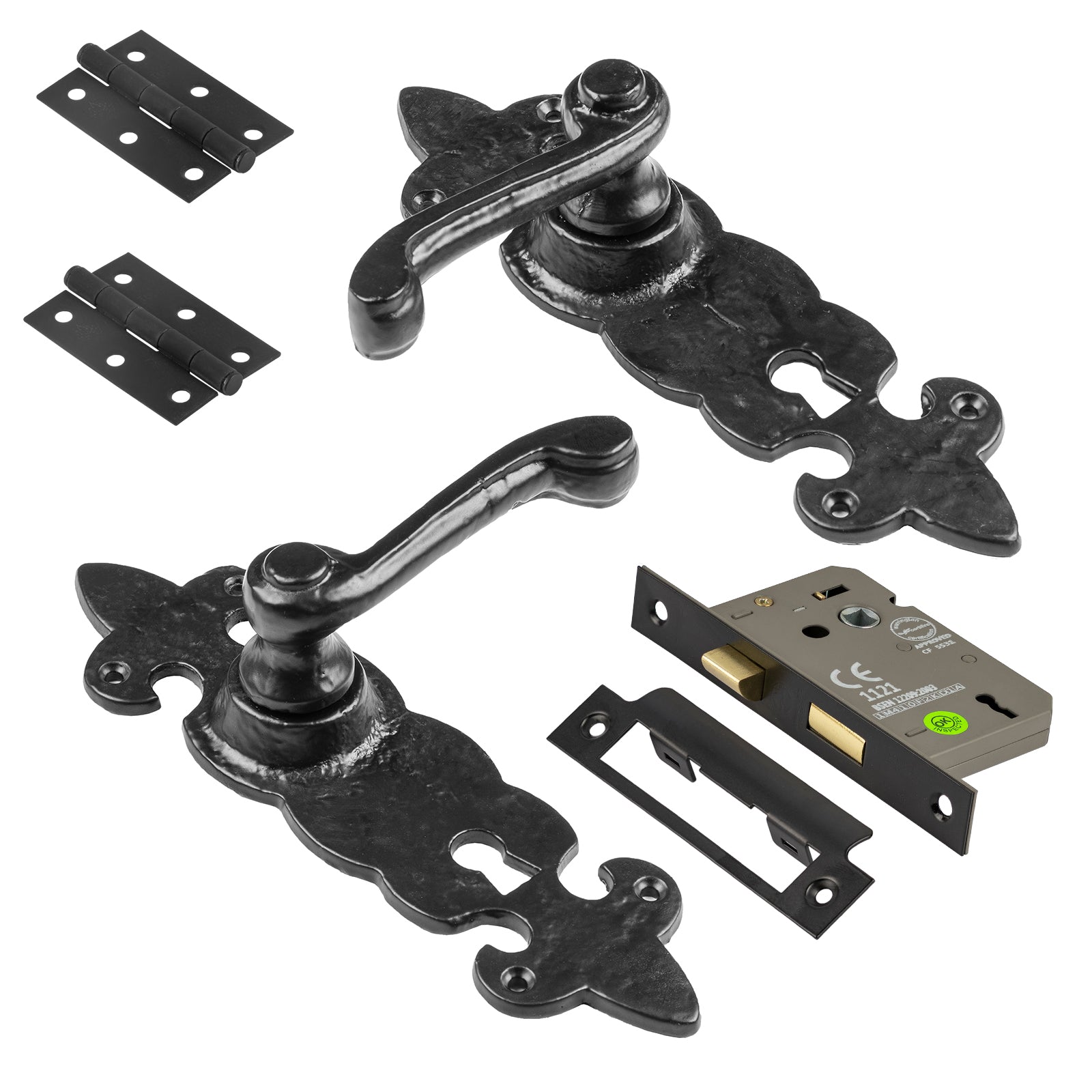 Fleur De Lis Handle 3 lever lock set SHOW