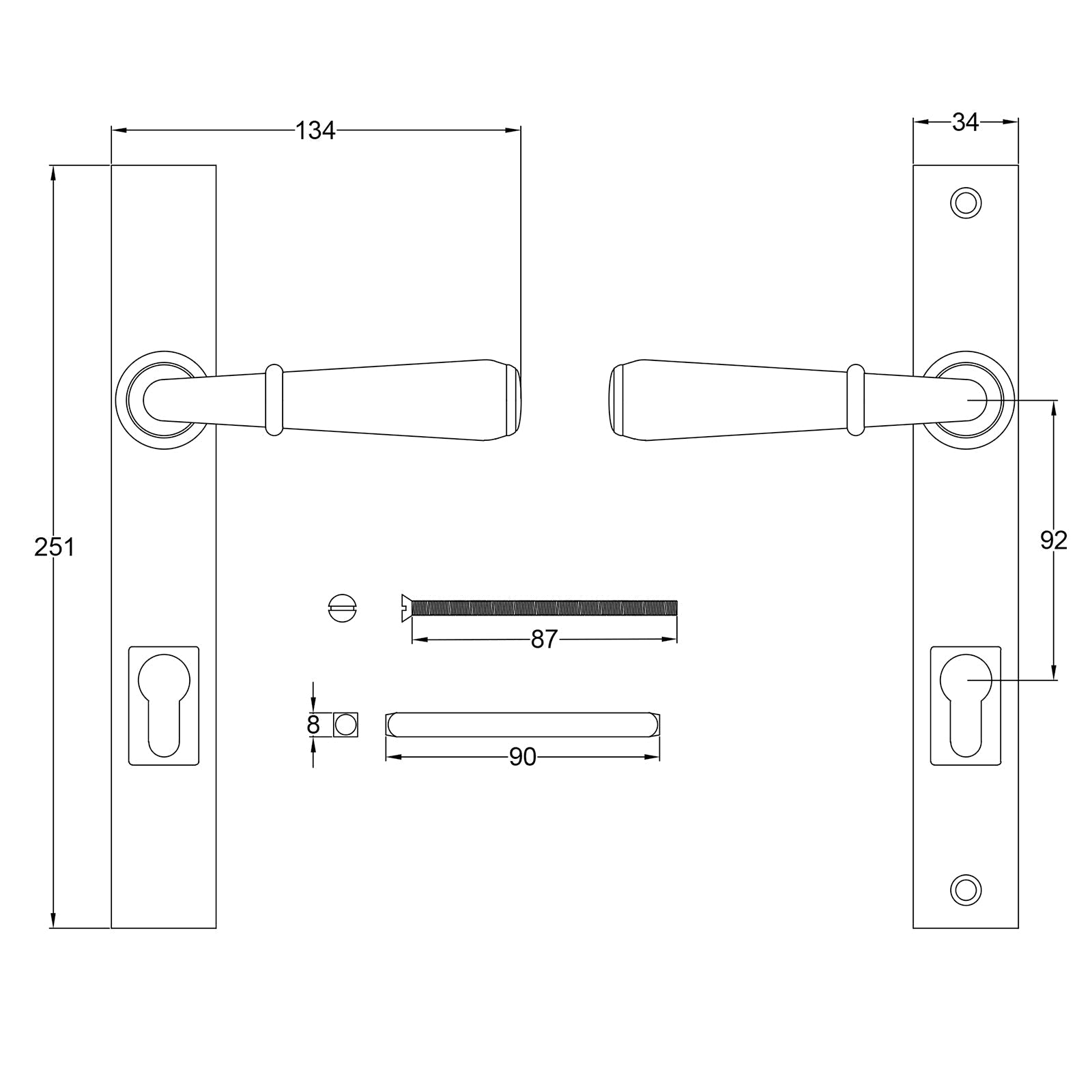 Fenwick Pewter Multipoint Door Handles Lockplate SHOW