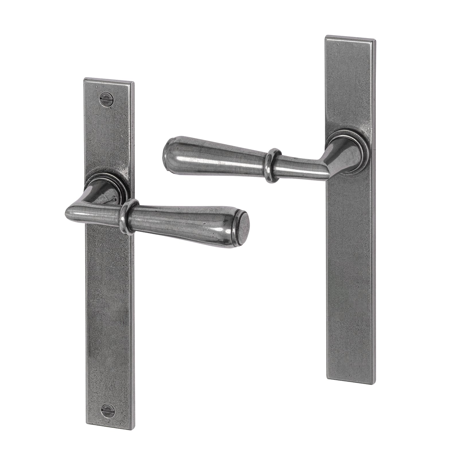 Fenwick Pewter Multipoint Door Handles passage, made in the uk