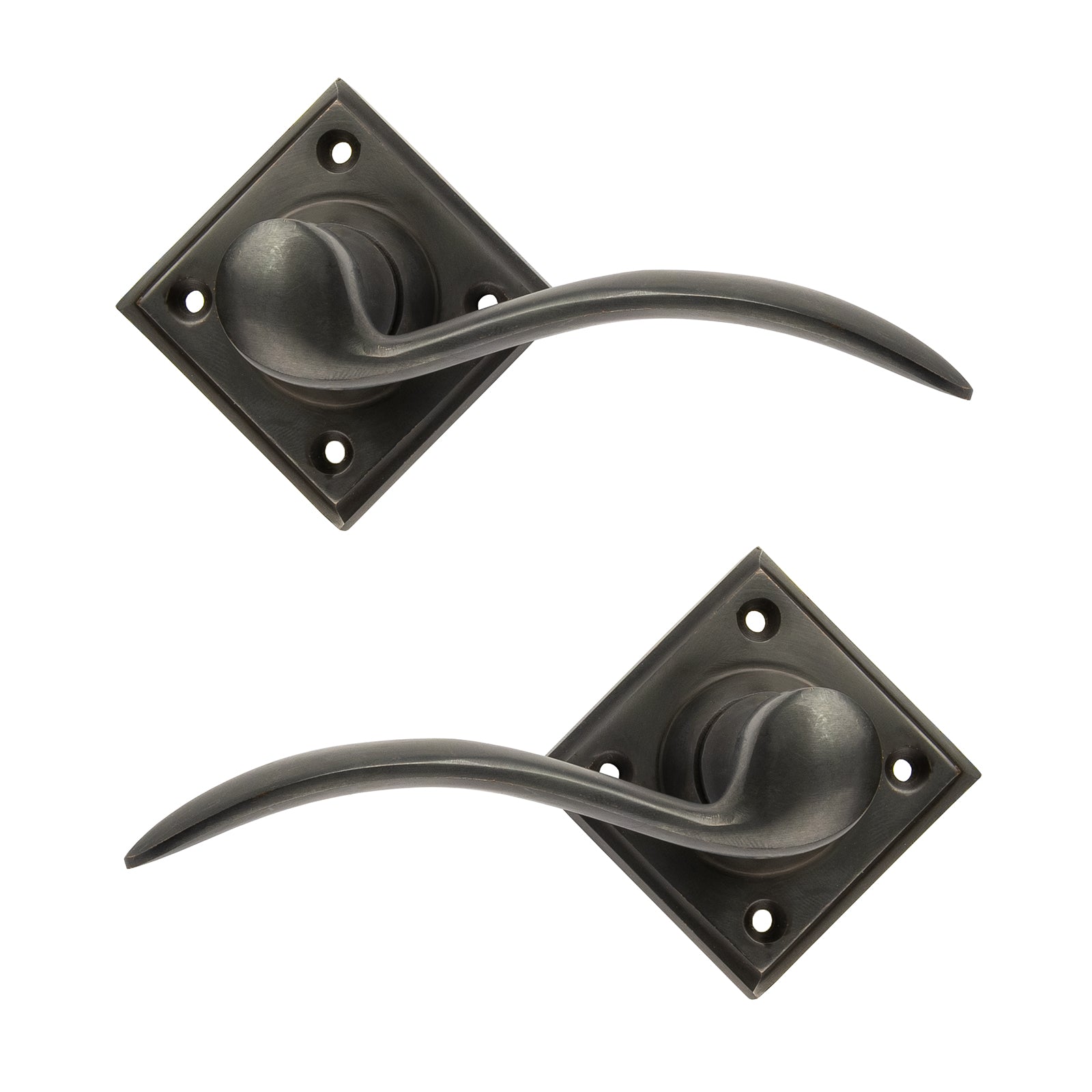 Diamond Rose Fly Door Handles - OIl Rubbed Bronze