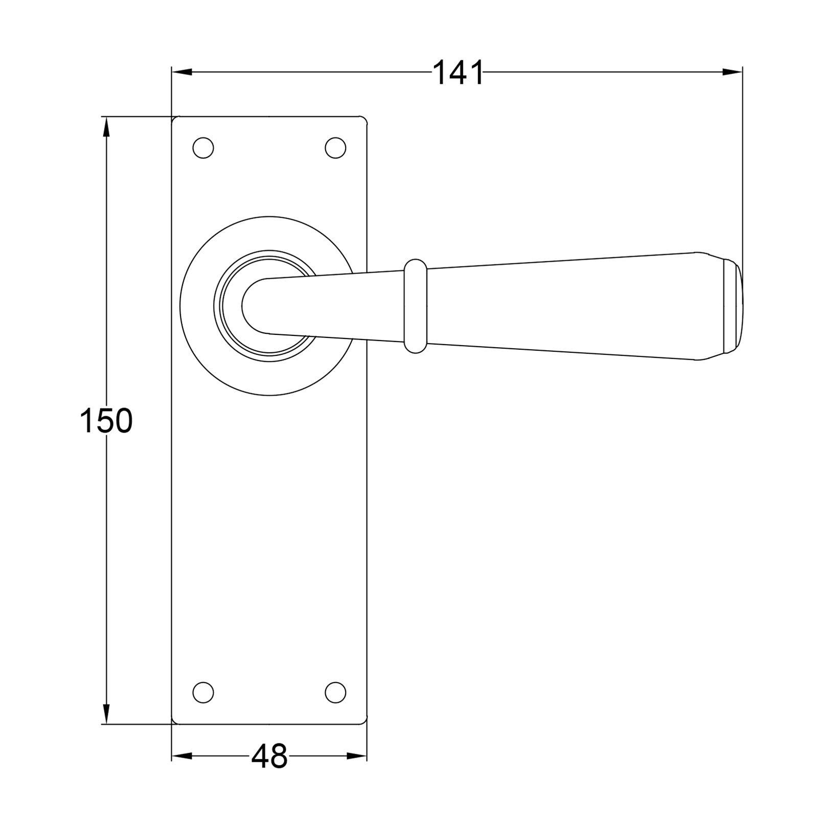 Fenwick Pewter Door Handles On Narrow Backplate Latch SHOW