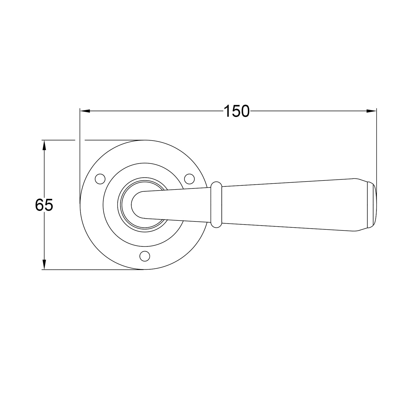 Fenwick Pewter Door Handles On Round Rose SHOW