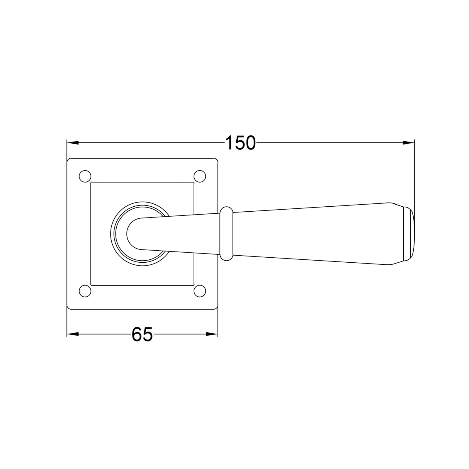 Fenwick Pewter Door Handles On Square Rose SHOW