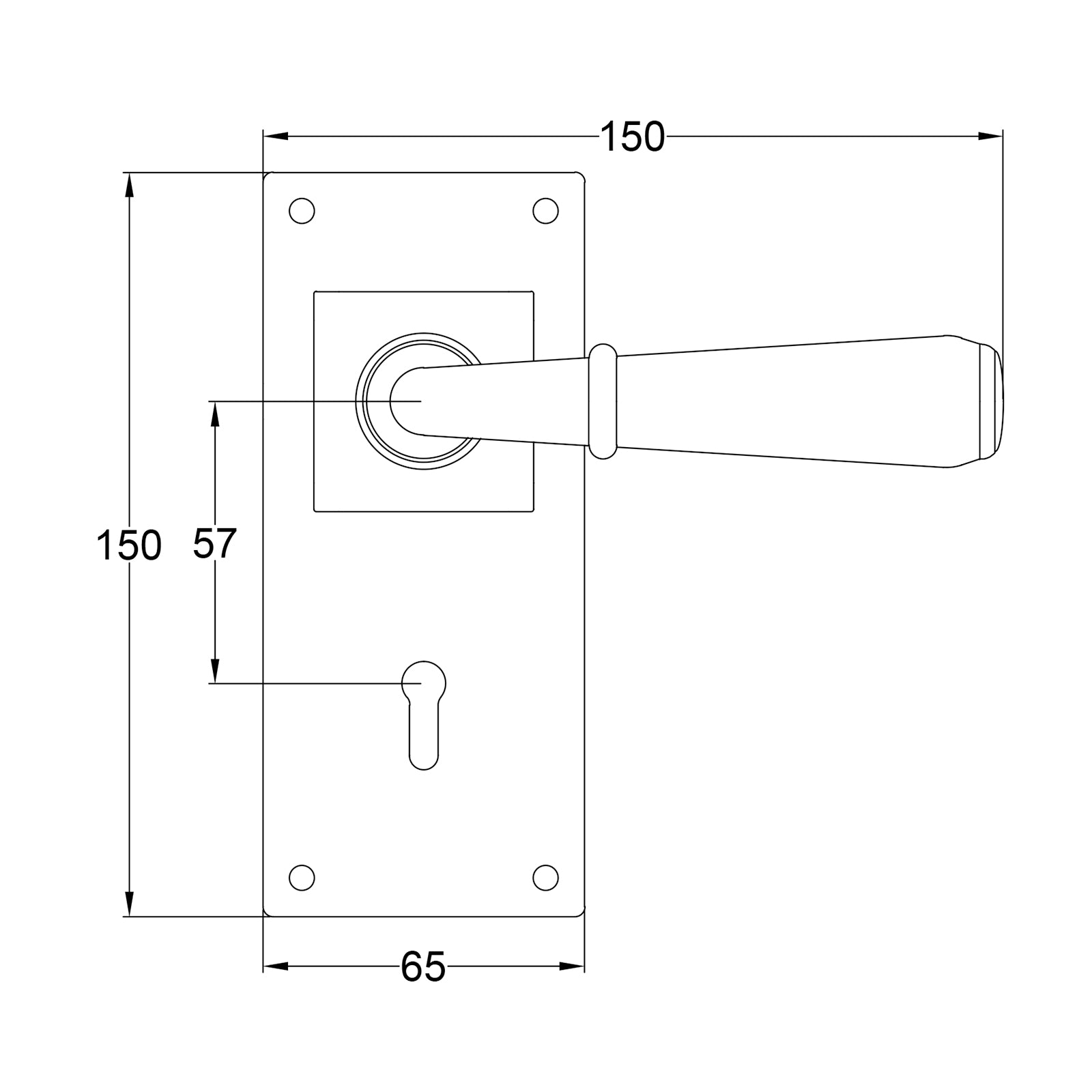 Fenwick Pewter Door Handles On Wide Backplate Lock SHOW