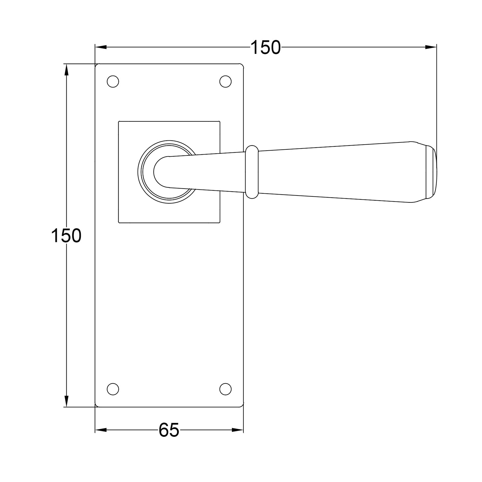 Fenwick Pewter Door Handles On Wide Backplate Long latch SHOW