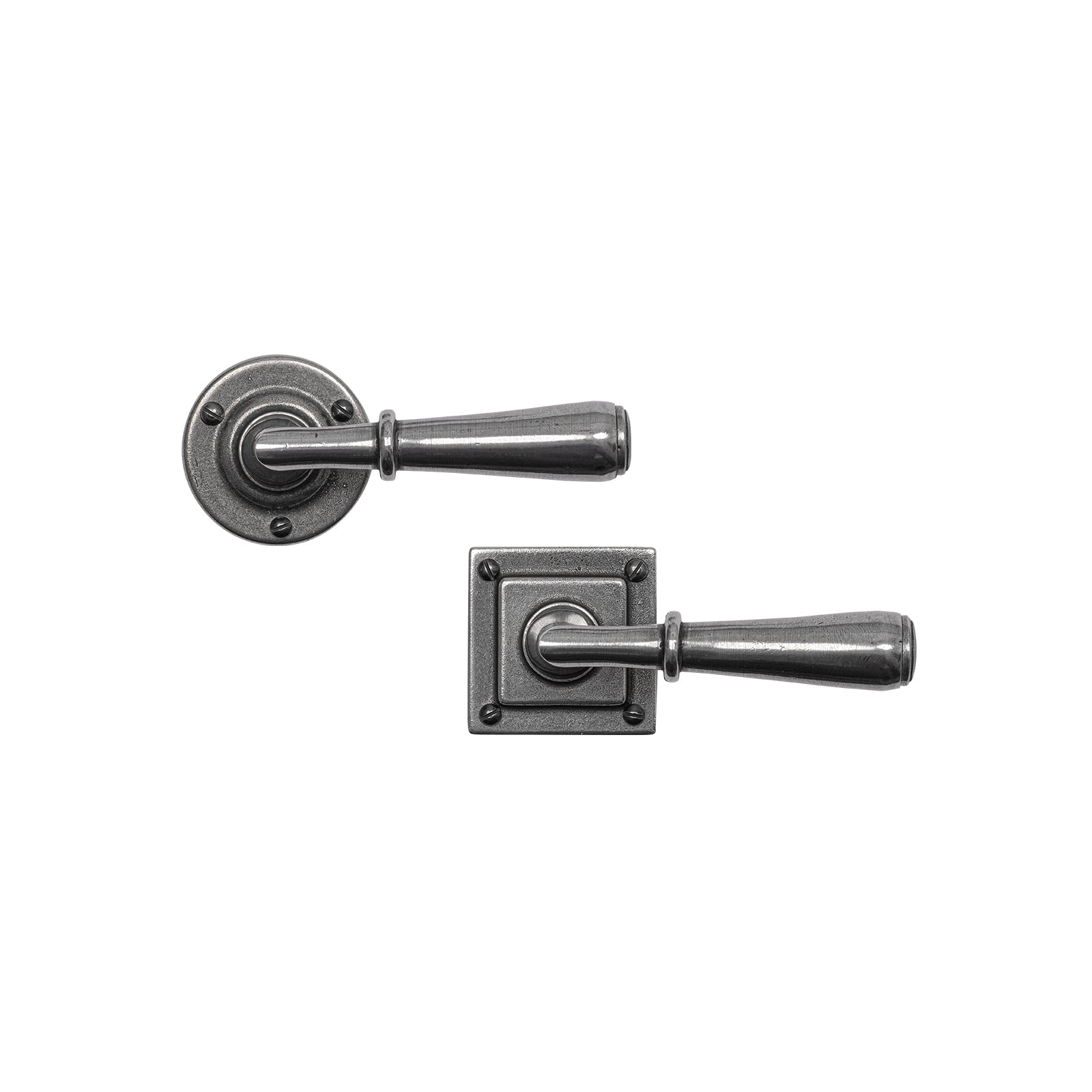 Fenwick Pewter Door Handles On Rose