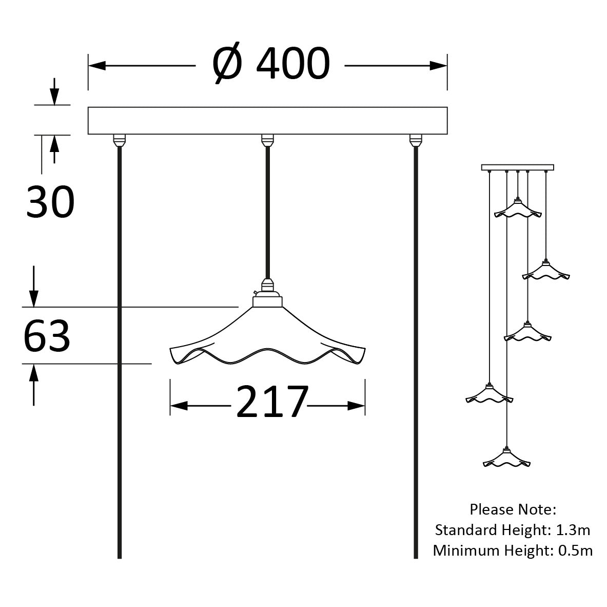 SHOW Technical Drawing of Flora Cluster Light in Dusk